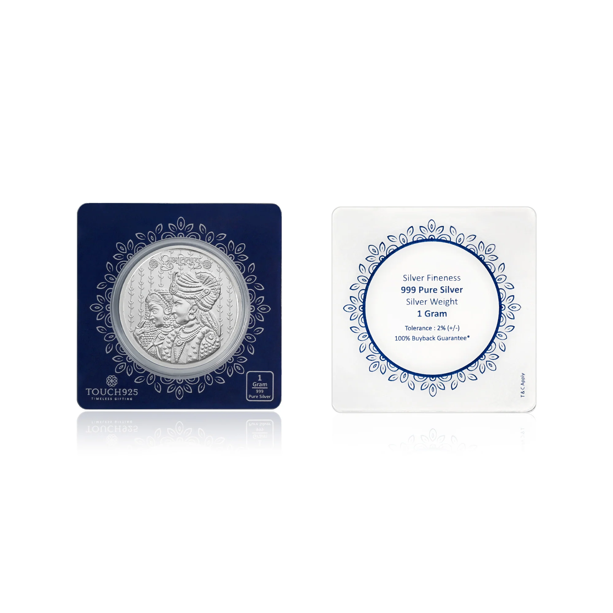 1g Shubh Vivaah 999 Silver Coin - Image 3