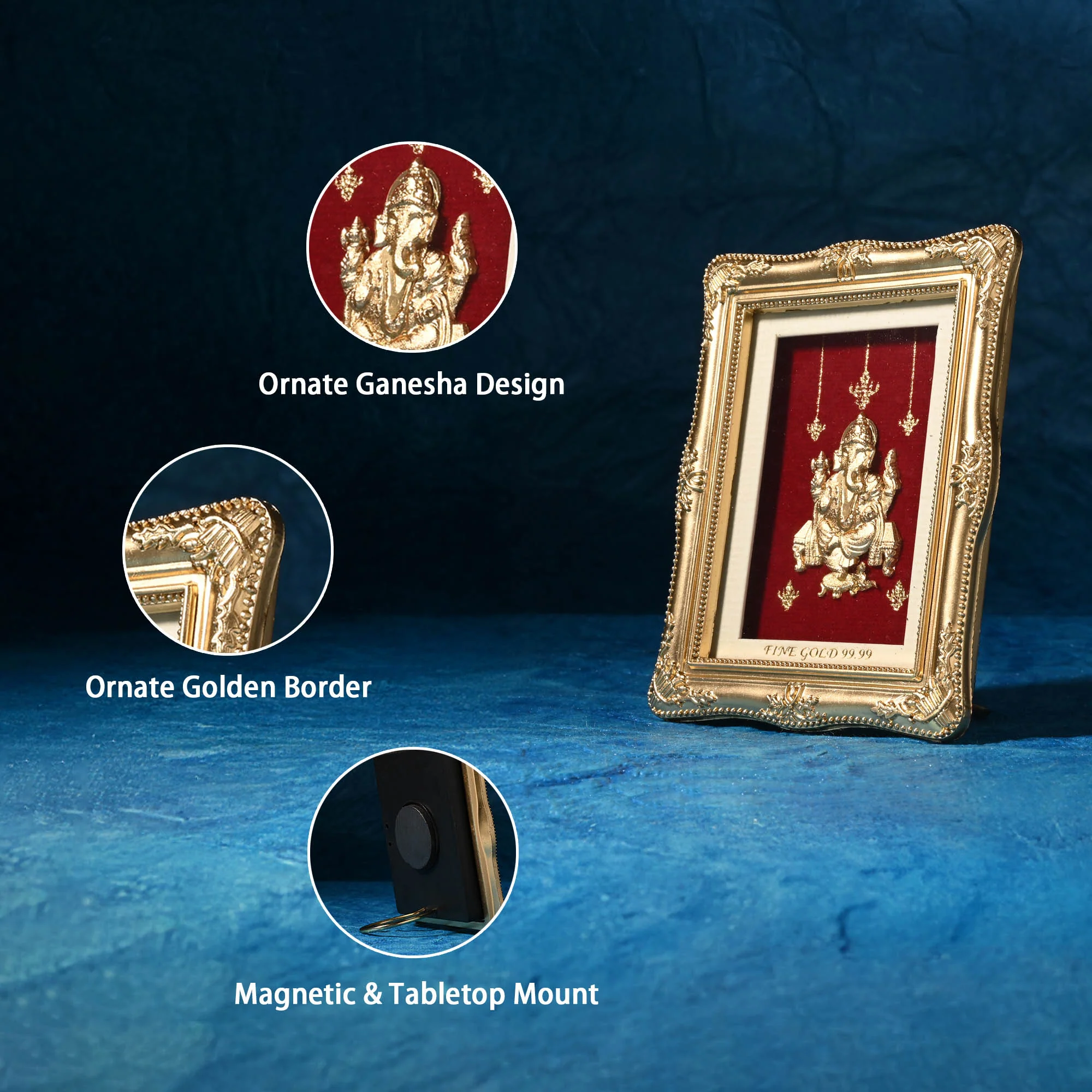 24K Gold Foil Ganesha Frame - Image 3