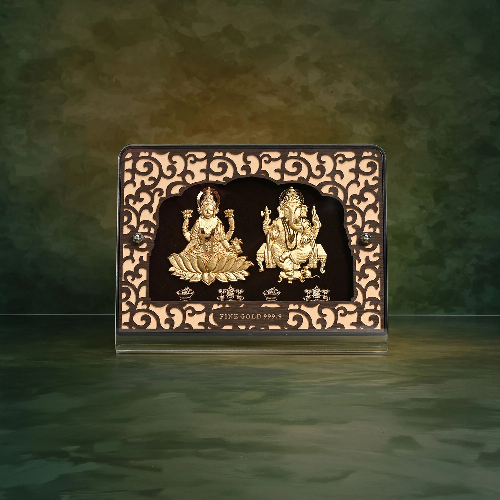 24K Gold Foil Lakshmi Ganesh Frame