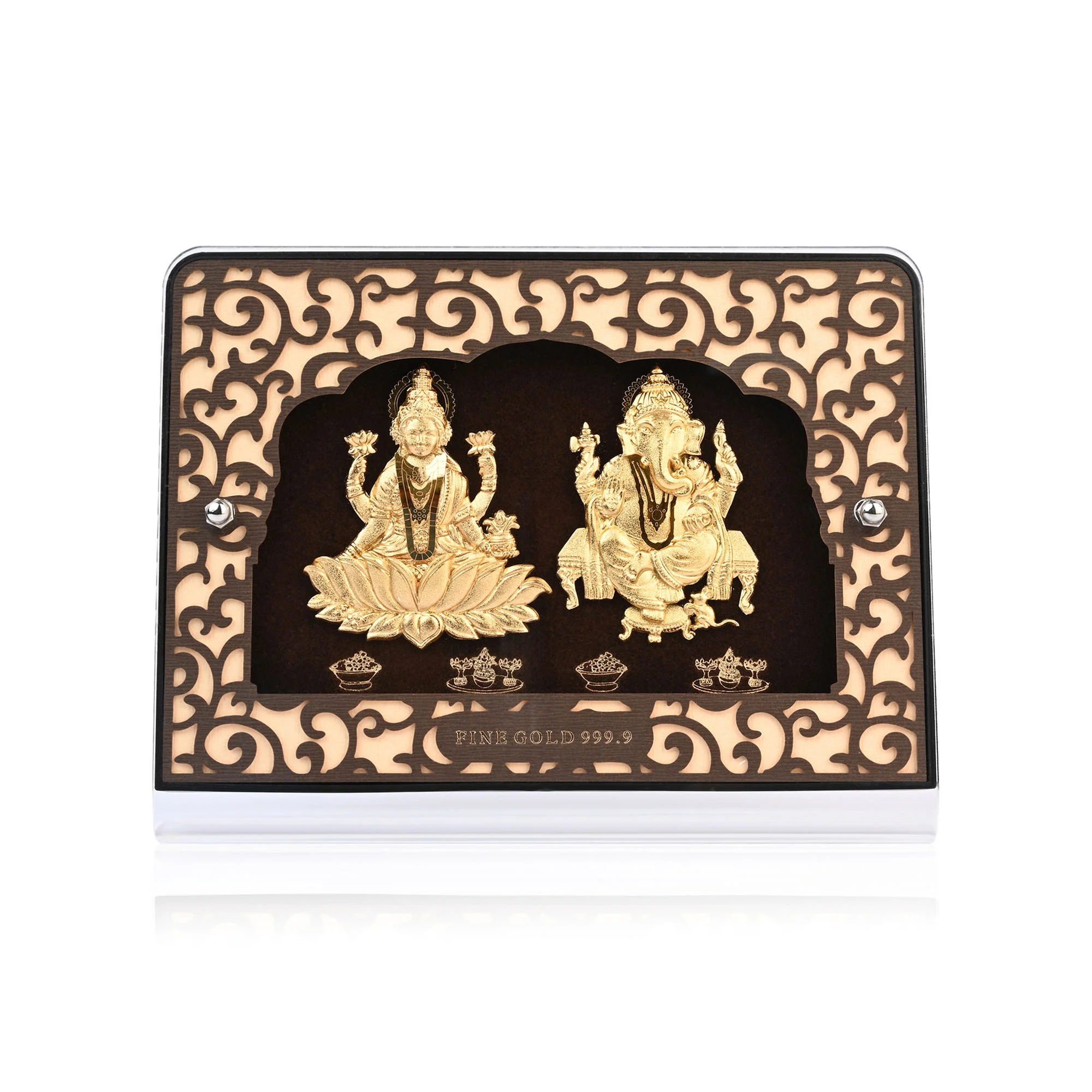 24K Gold Foil Lakshmi Ganesh Frame - Image 4