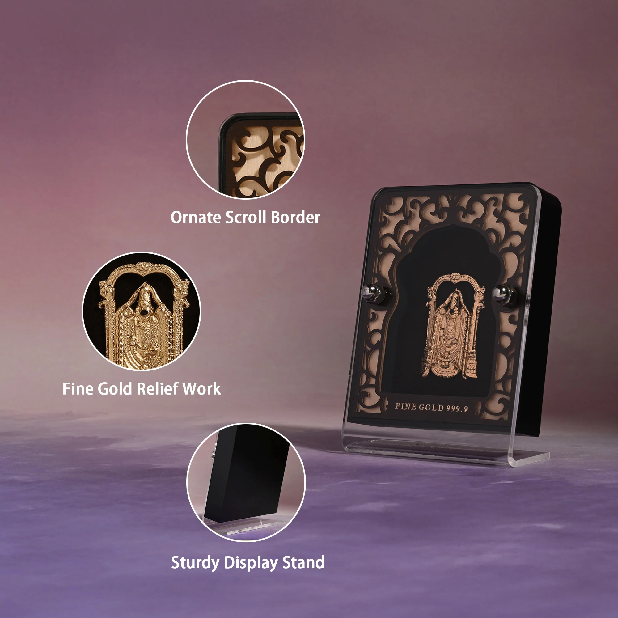 24K Gold Foil Lord Balaji Frame - Image 3
