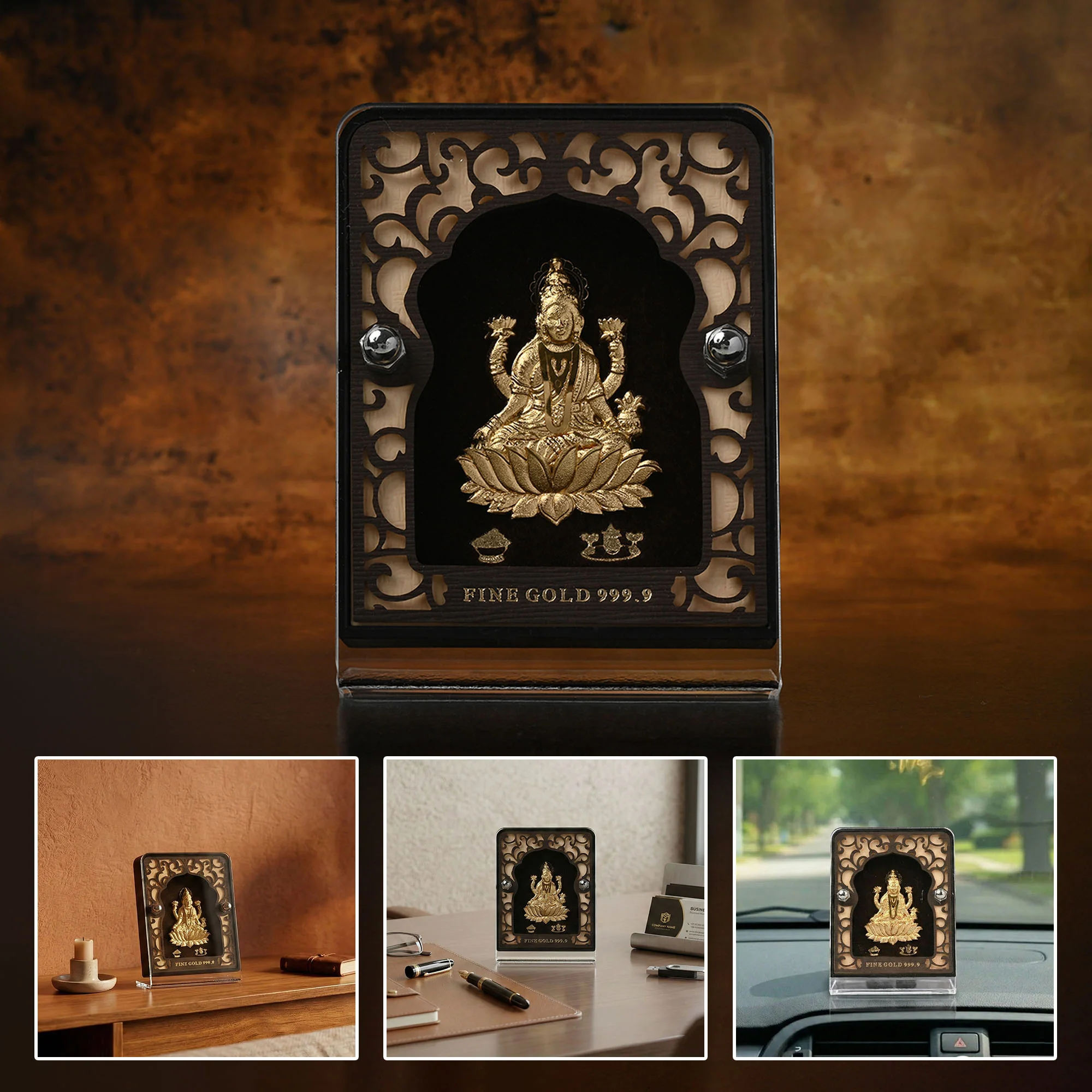 24K Gold Foil Maa Lakshmi Frame - Image 6