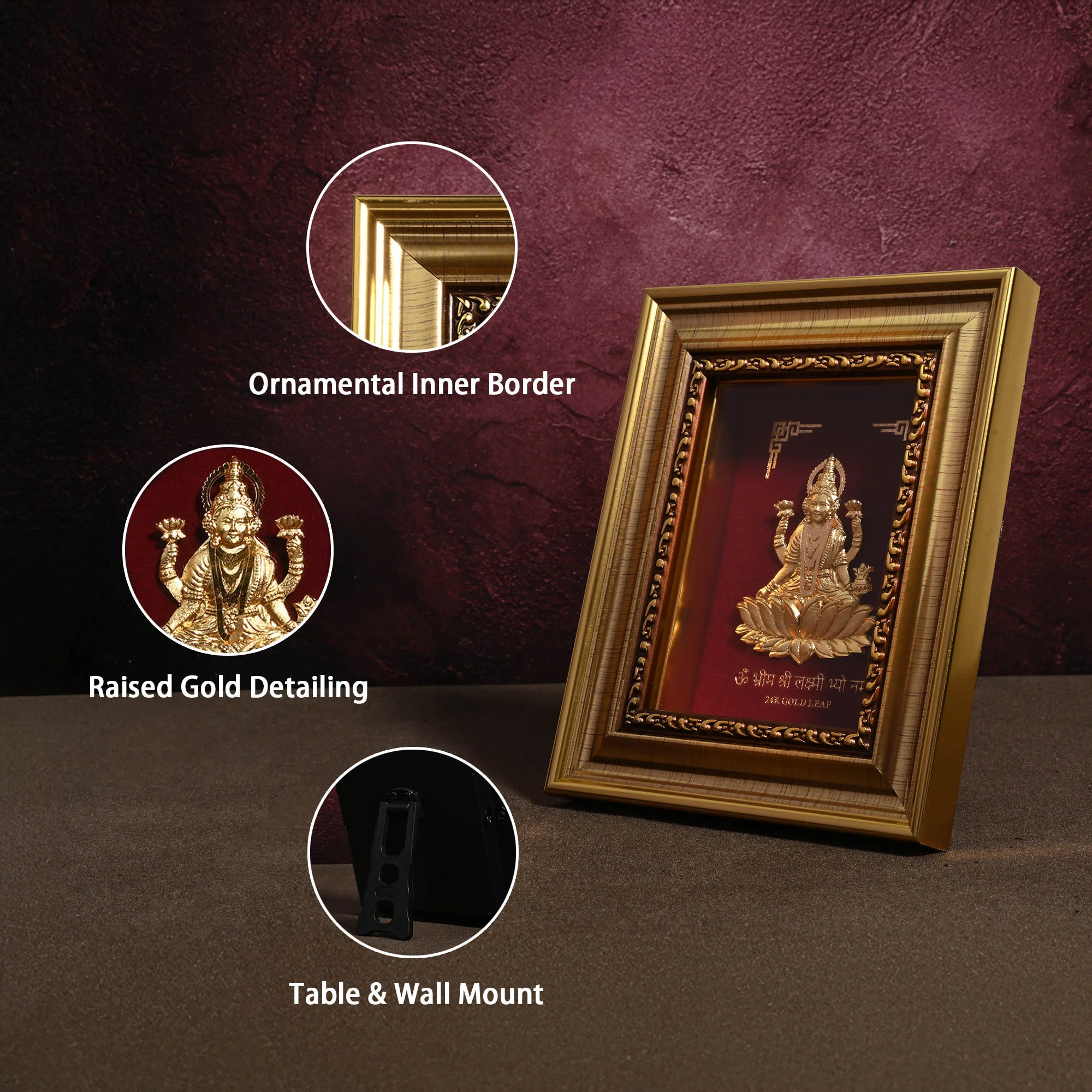 24K Gold Foil Mahalakshmi Frame - Image 3