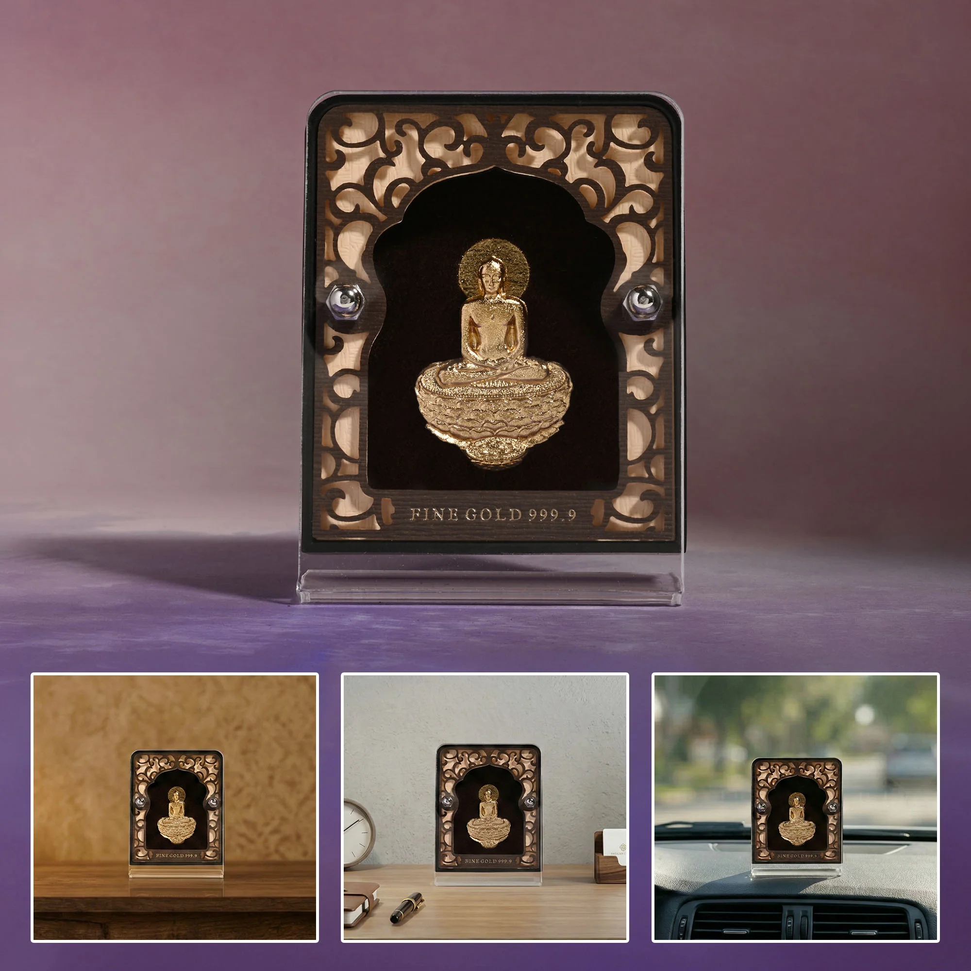 24K Gold Foil Mahavir Swami Frame - Image 6