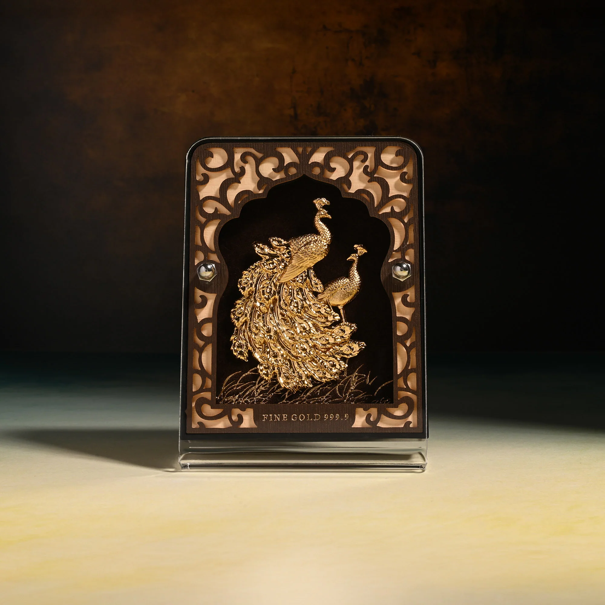 24K Gold Foil Peacock Frame