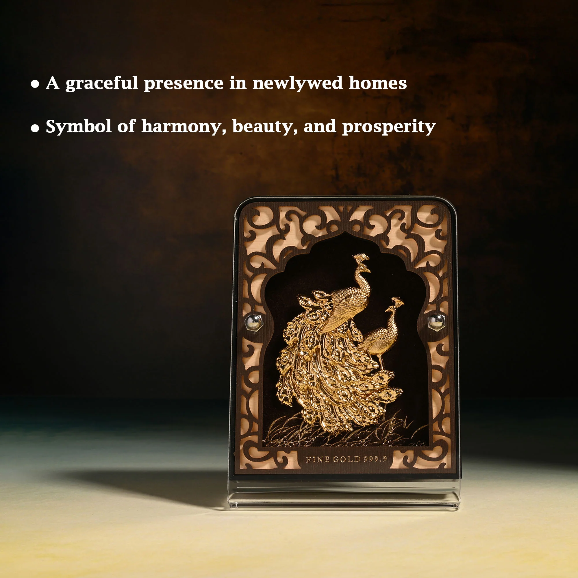 24K Gold Foil Peacock Frame - Image 2