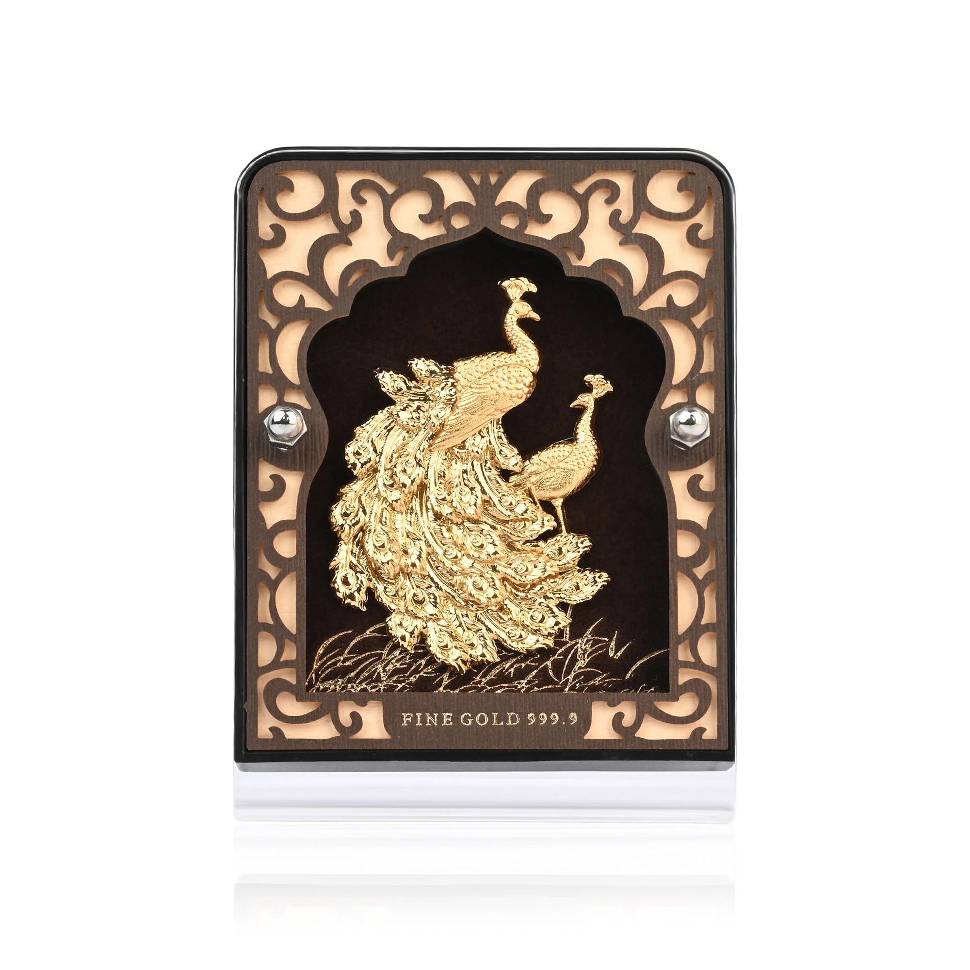 24K Gold Foil Peacock Frame - Image 4