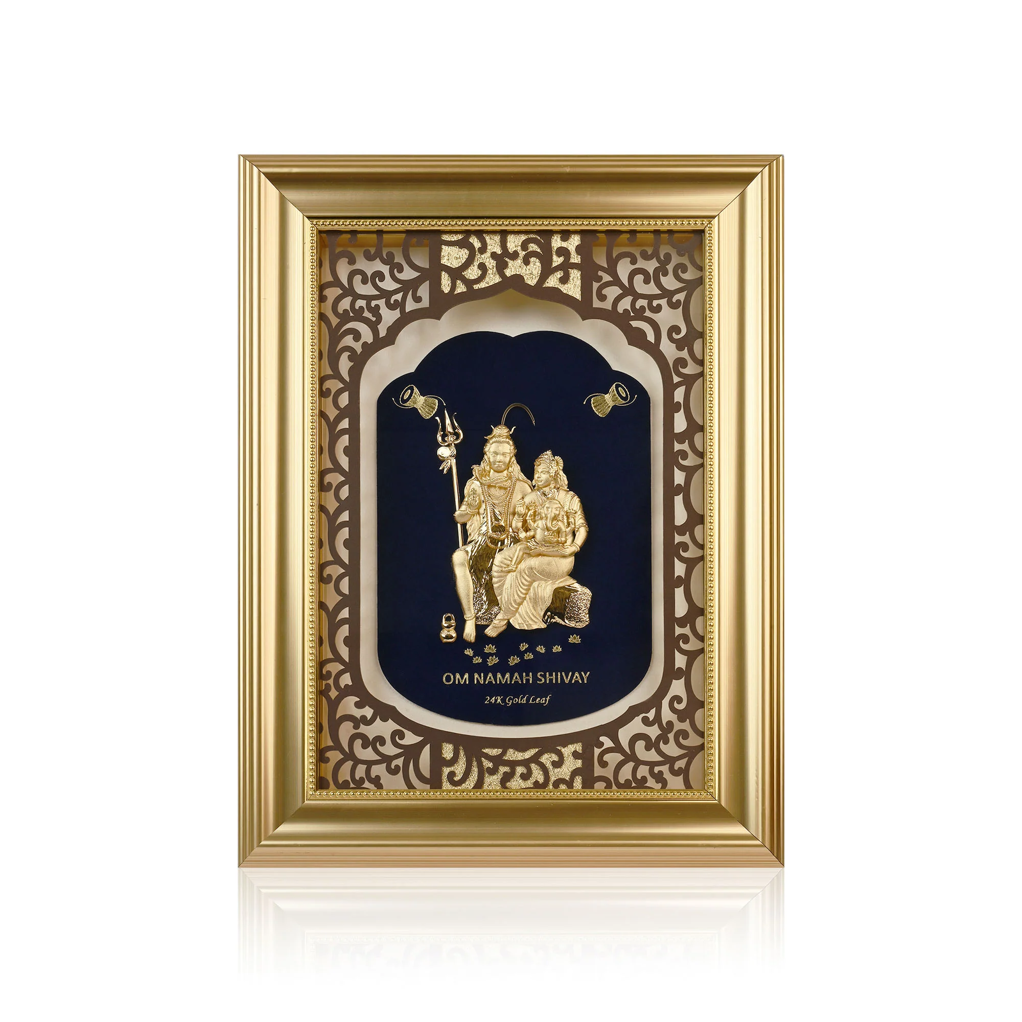 24K Gold Foil Shiv Parivar Frame - Image 4