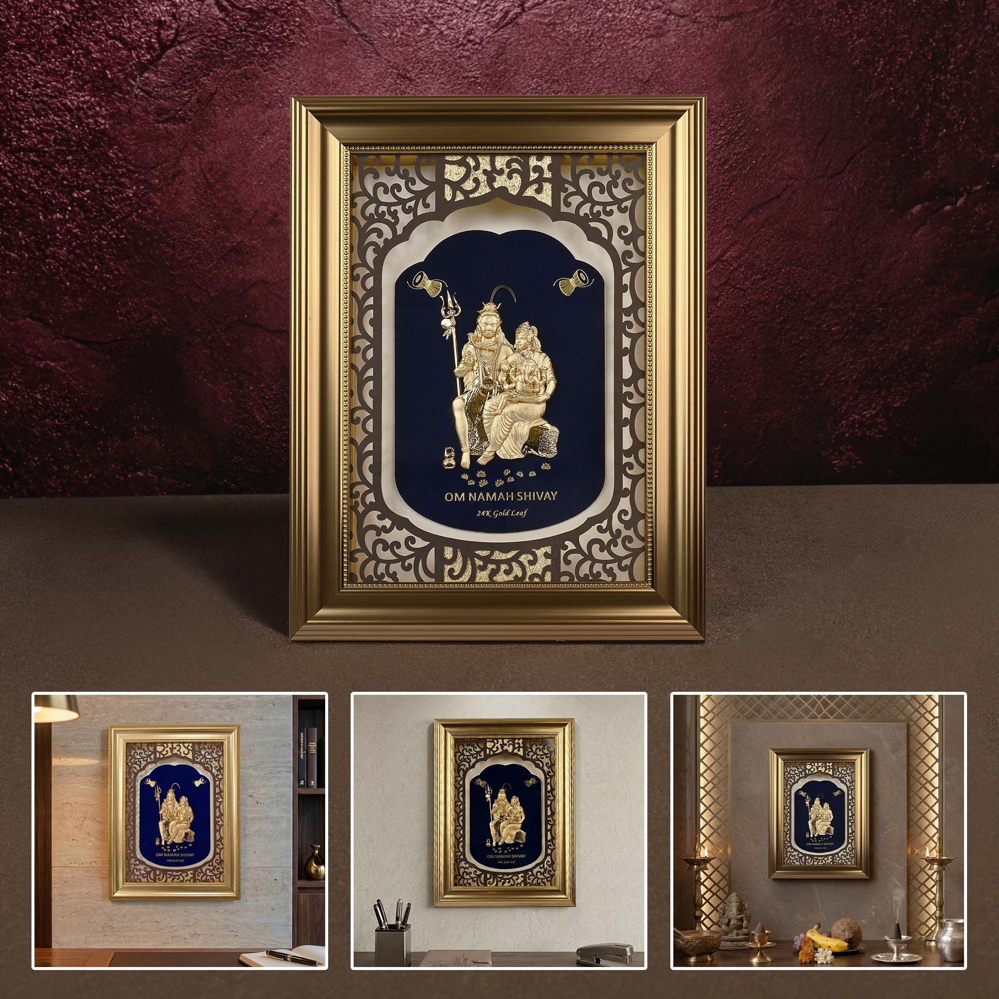24K Gold Foil Shiv Parivar Frame - Image 6