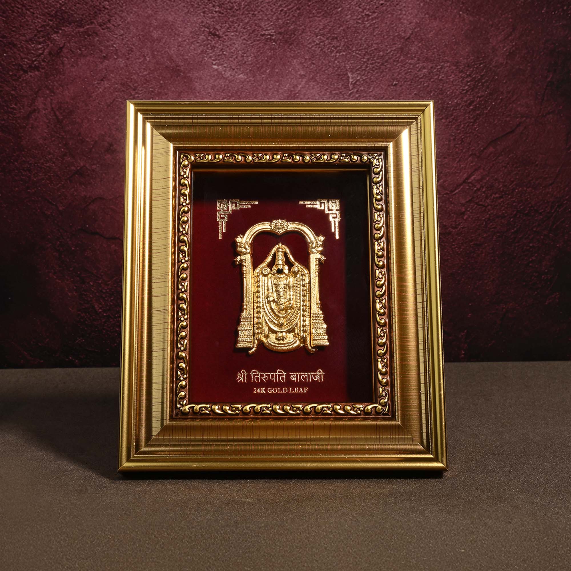 24K Gold Foil Tirupati Balaji Frame