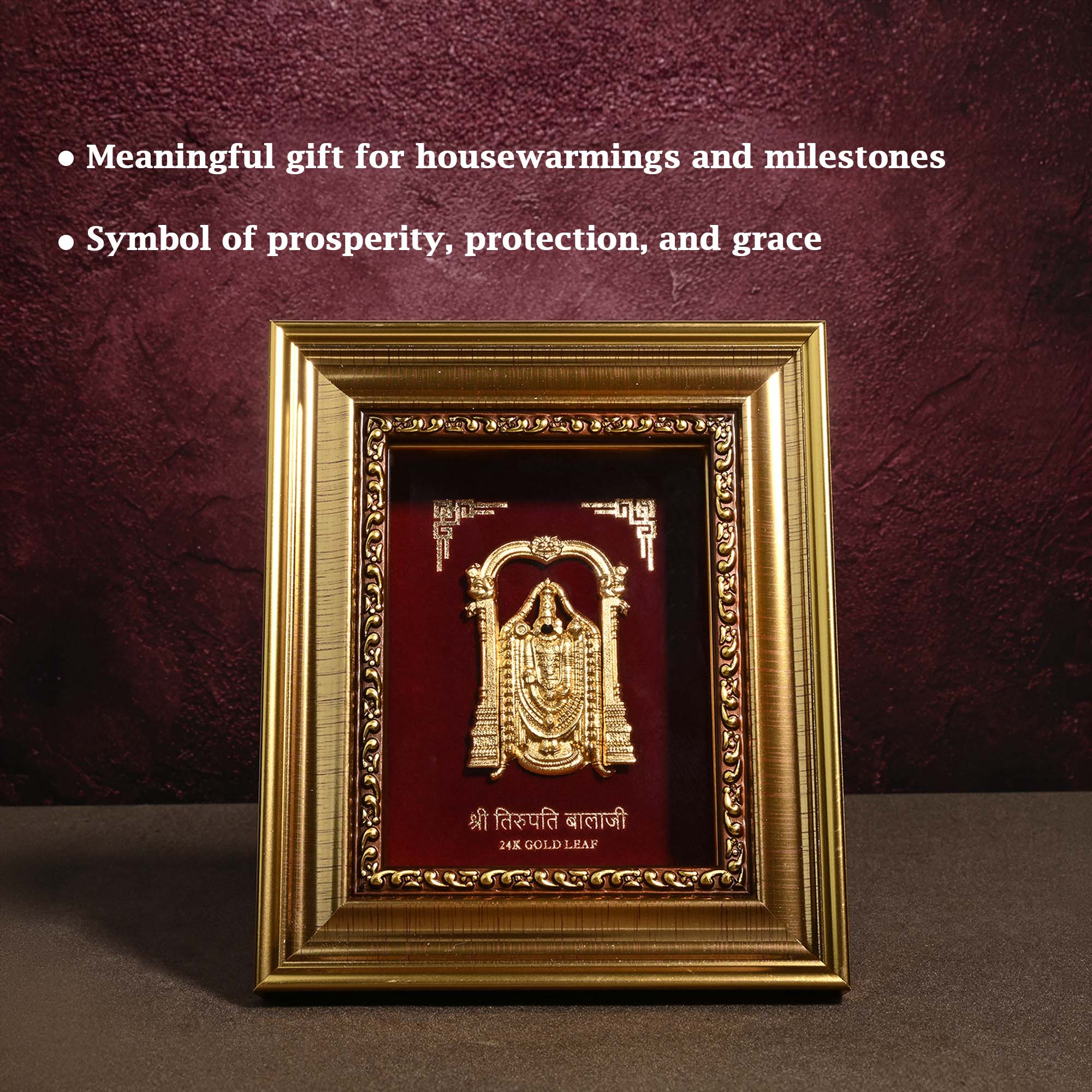 24K Gold Foil Tirupati Balaji Frame - Image 2