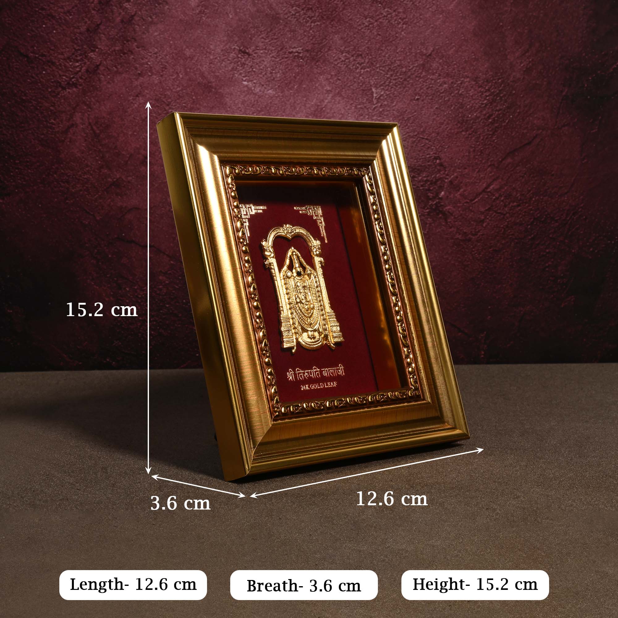 24K Gold Foil Tirupati Balaji Frame - Image 5