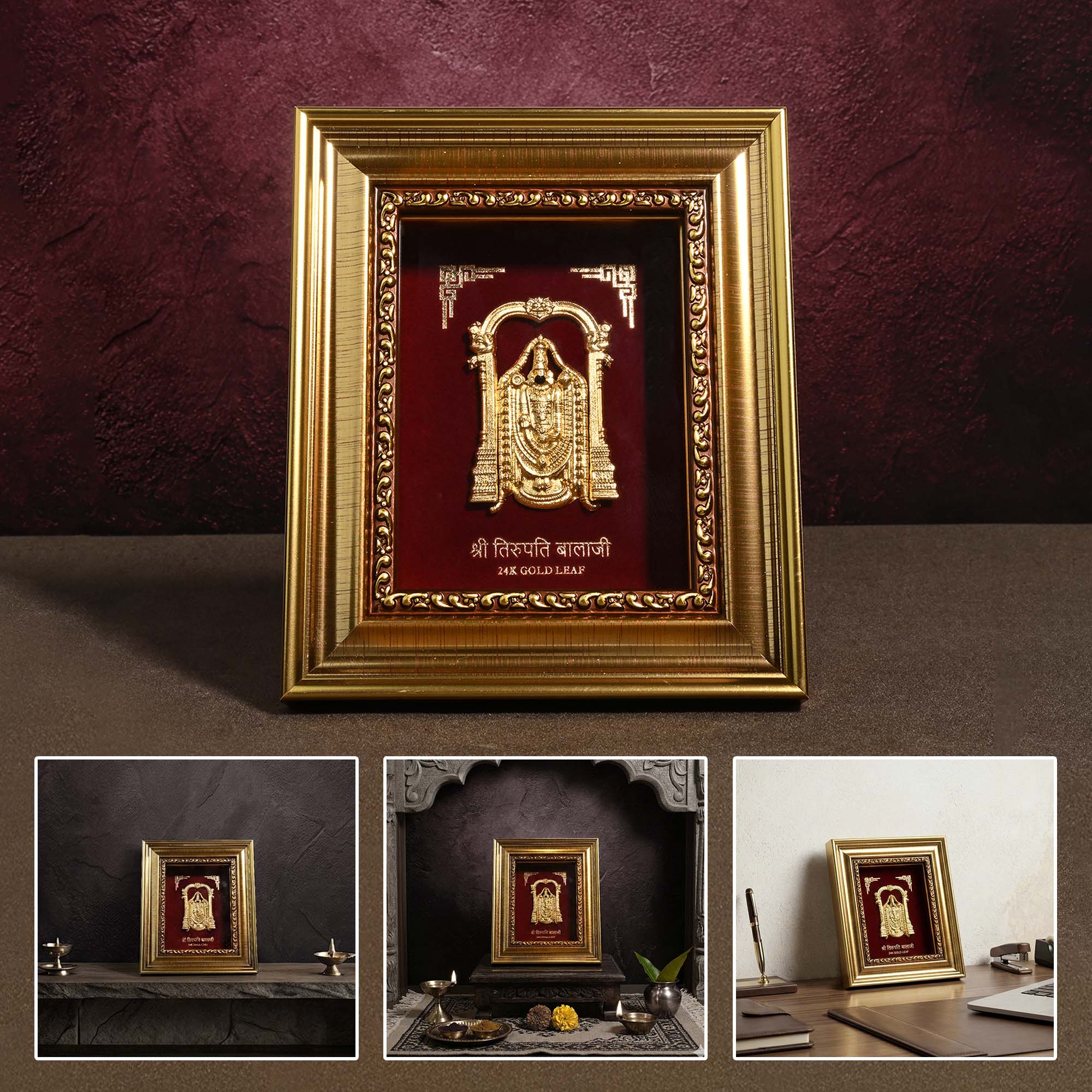 24K Gold Foil Tirupati Balaji Frame - Image 6