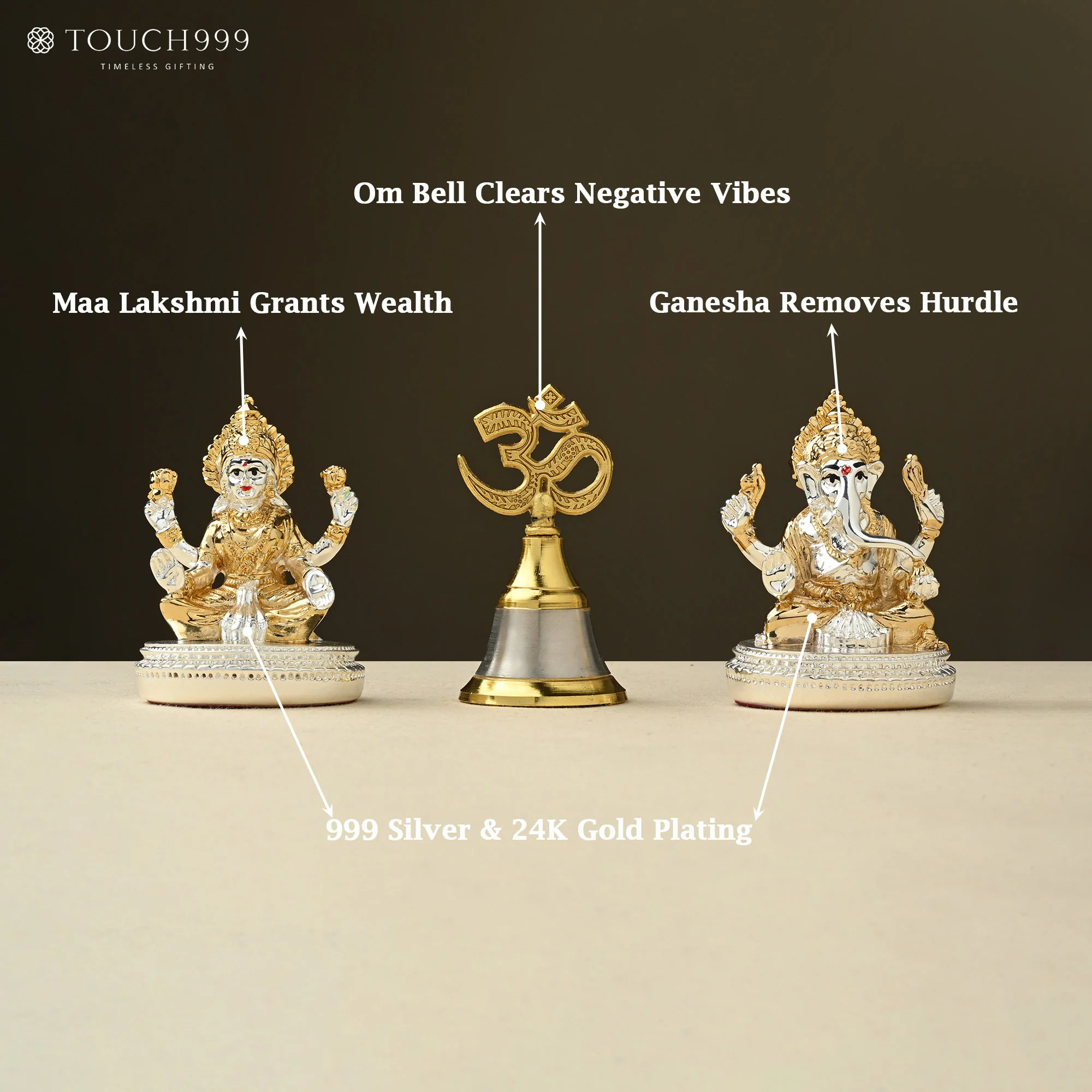 24K Gold Plated Lakshmi Ganesh Set - Image 2