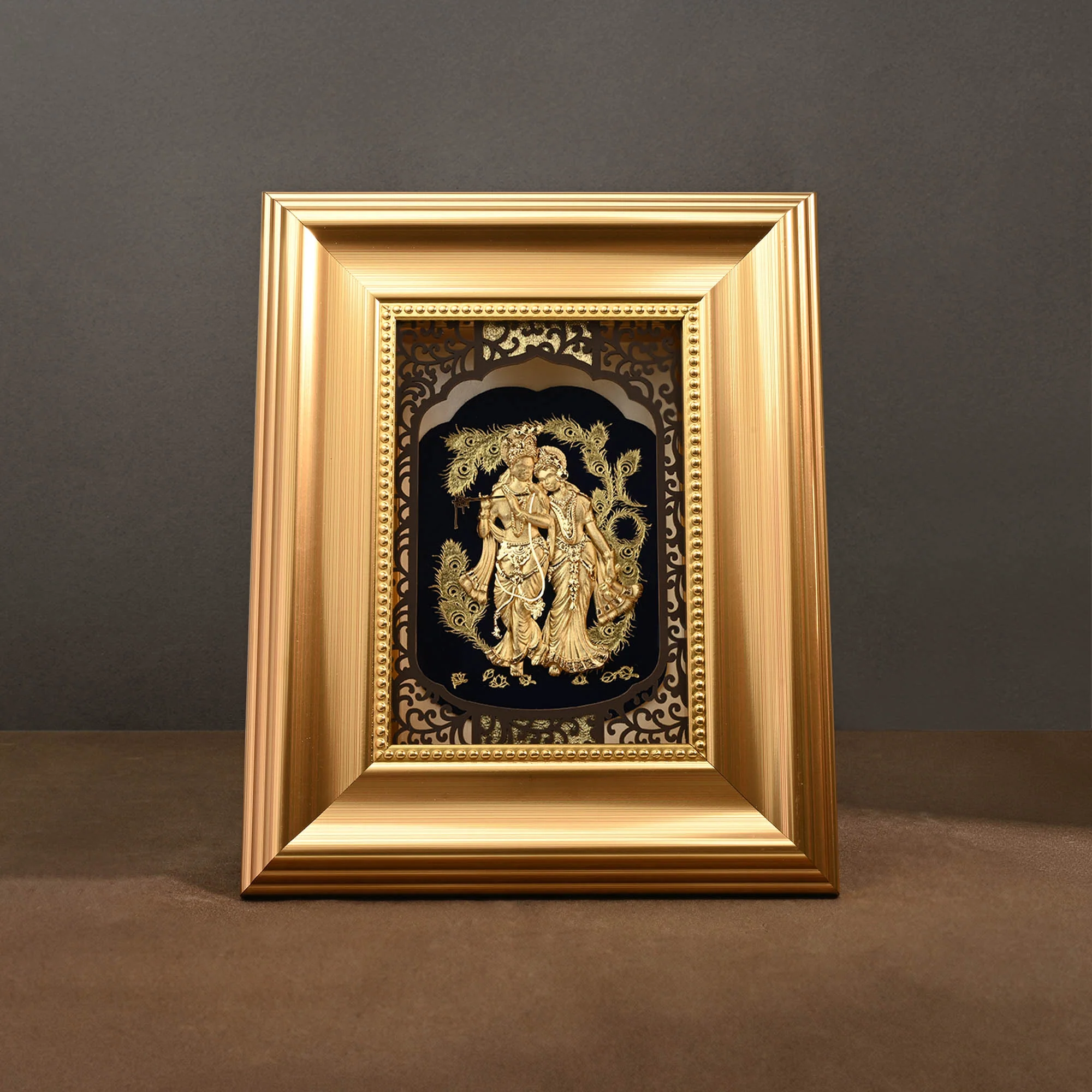 24K Gold Radha Krishna Frame