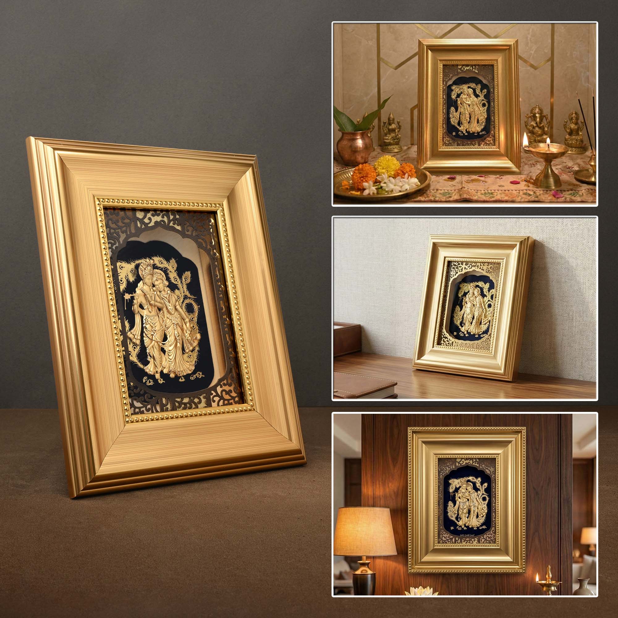 24K Gold Radha Krishna Frame - Image 6