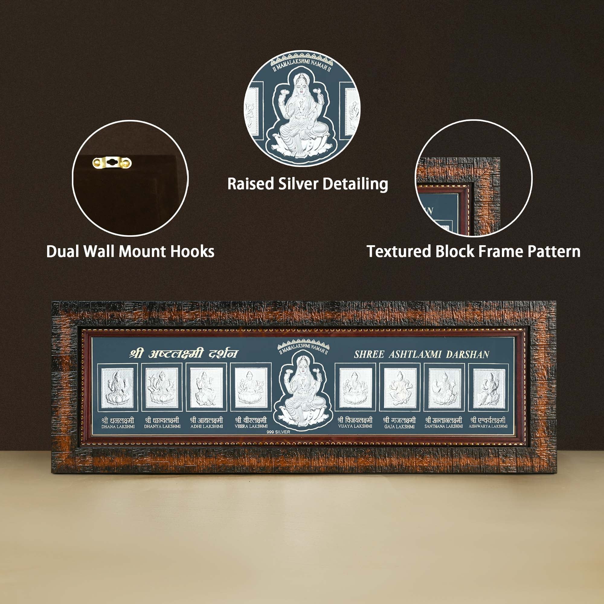 999 Silver Ashtalakshmi Wall Frame - Image 3