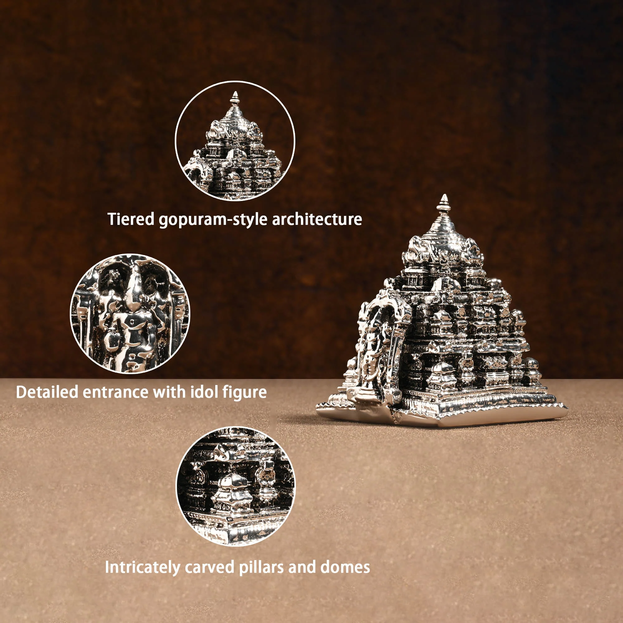 999 Silver Balaji Temple Miniature - Image 3