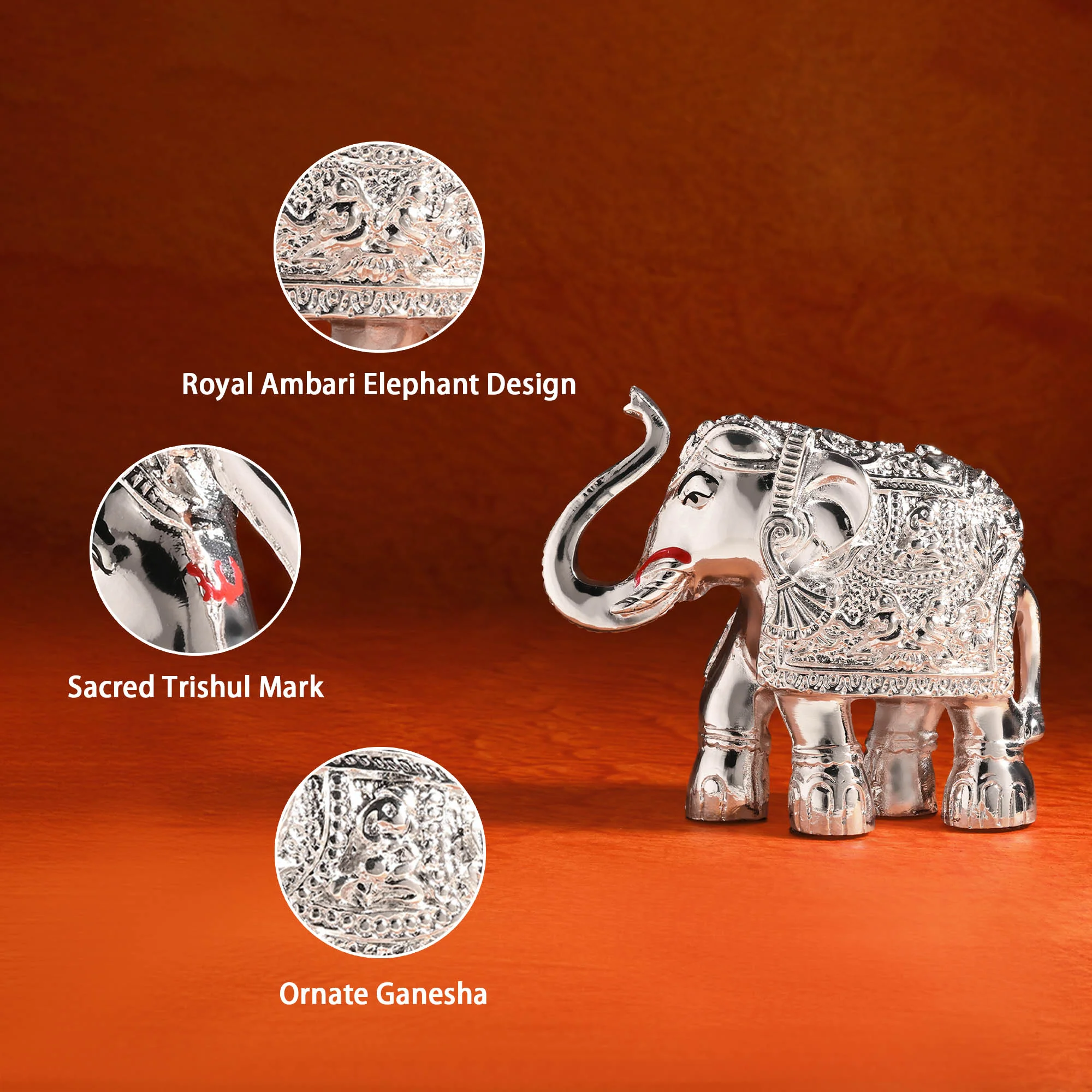 999 Silver Elephant Showpiece - Image 3