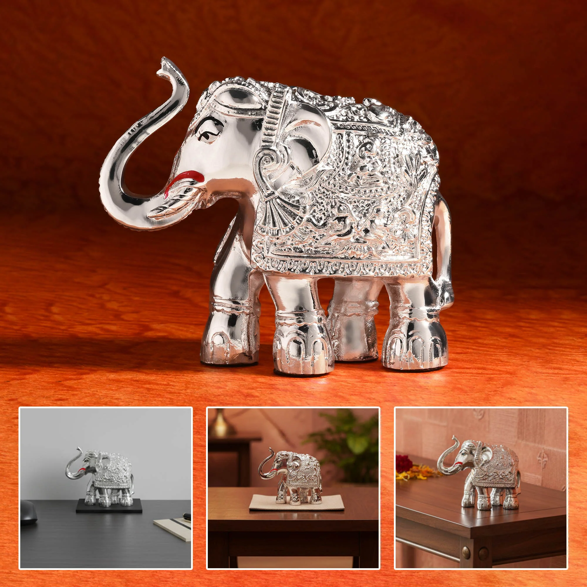 999 Silver Elephant Showpiece - Image 6