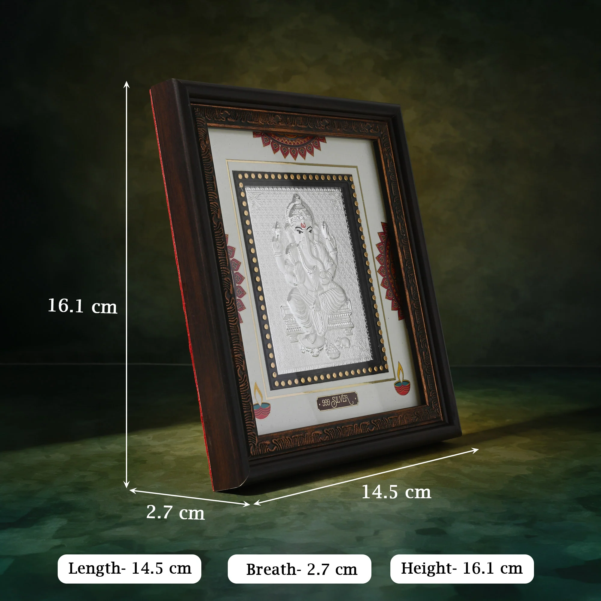 999 Silver Ganesh Decor Frame - Image 5