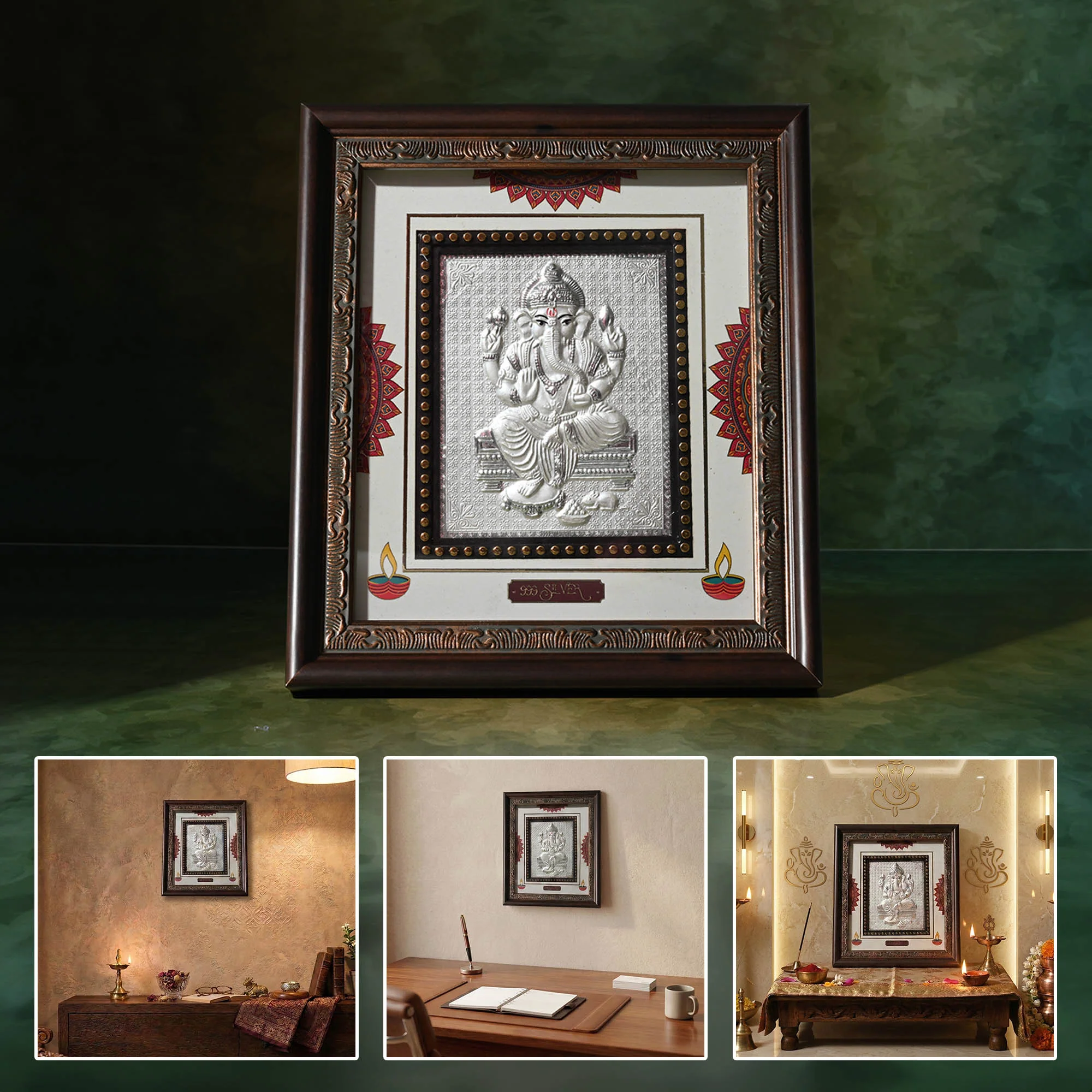 999 Silver Ganesh Decor Frame - Image 6