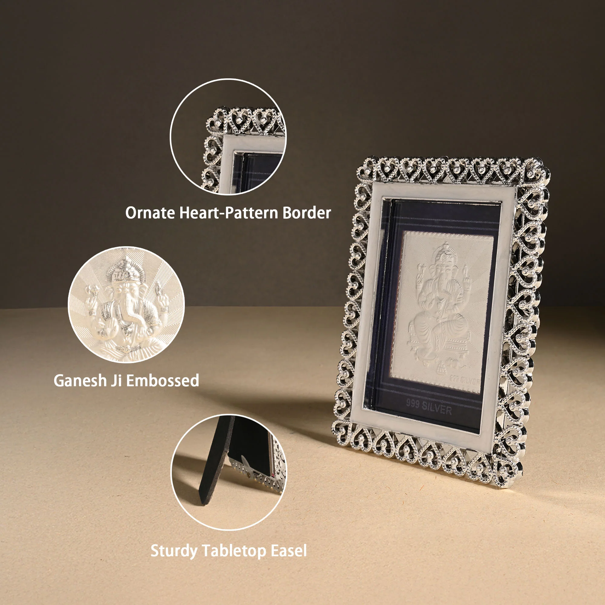 999 Silver Ganesh Ji Frame - Image 3