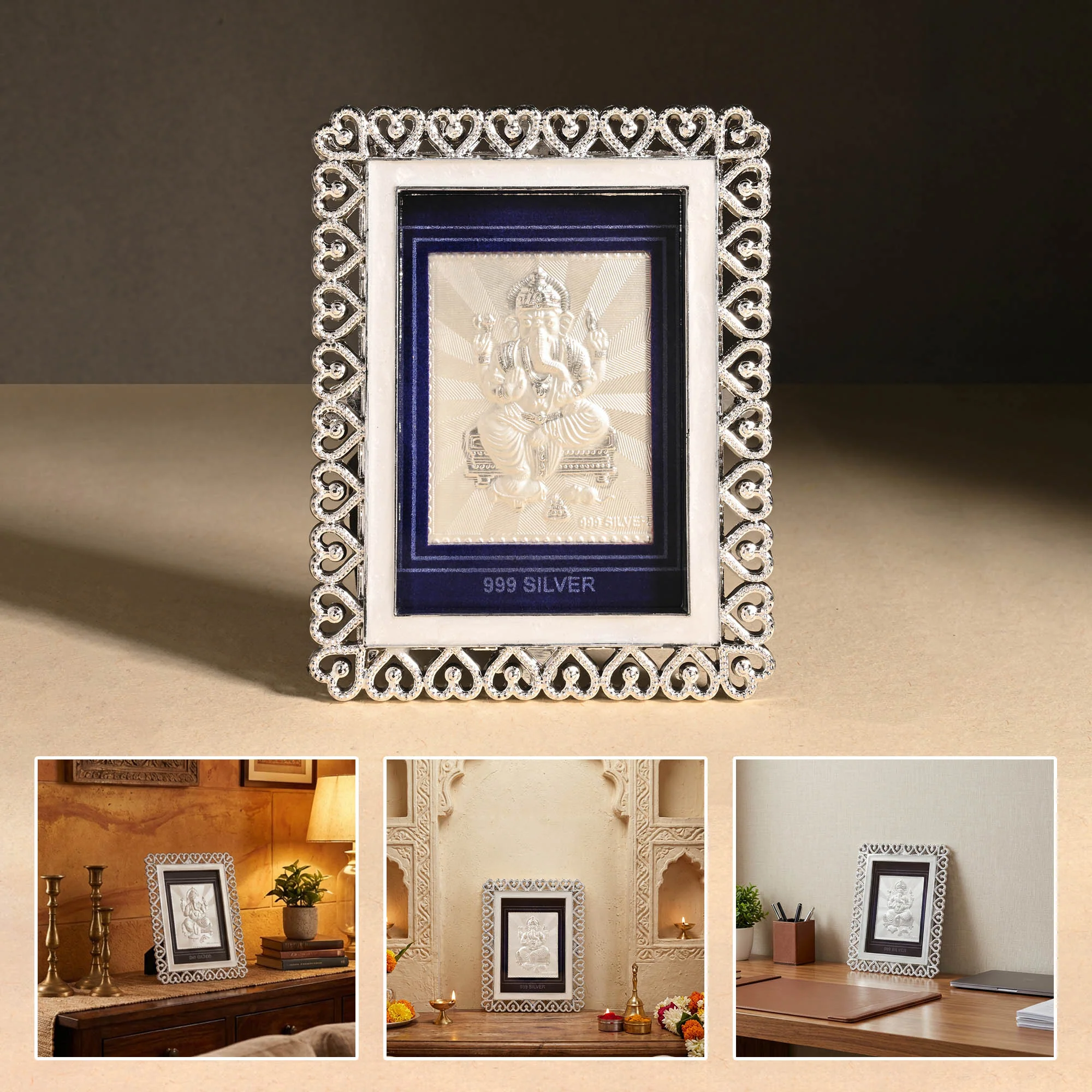 999 Silver Ganesh Ji Frame - Image 6