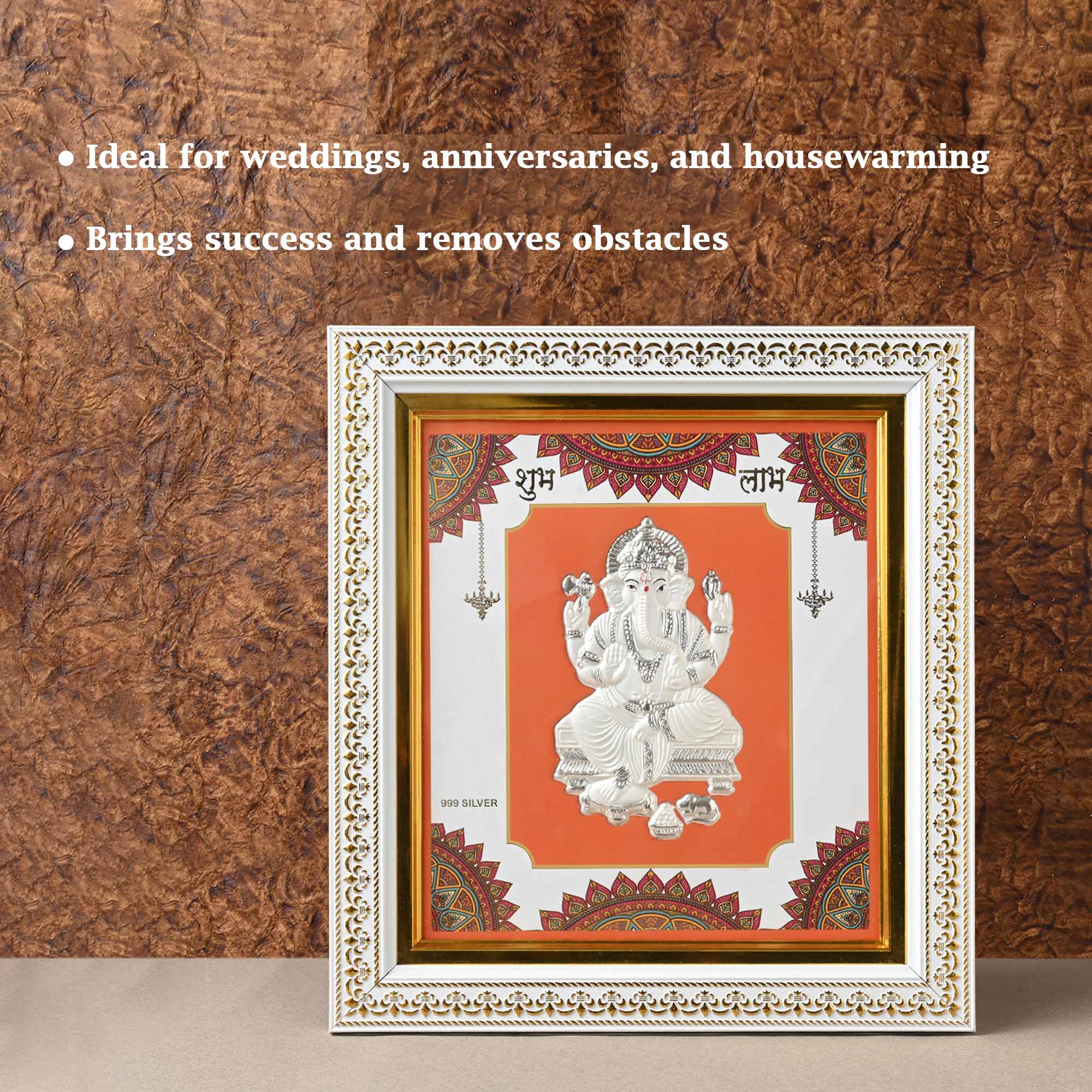 999 Silver Ganesh Wall Frame - Image 2