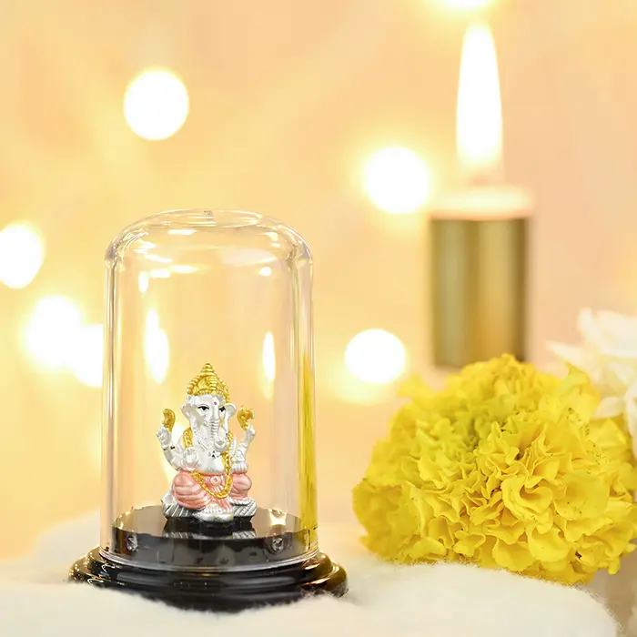 999 Silver Ganpati Serene Idol - Image 3
