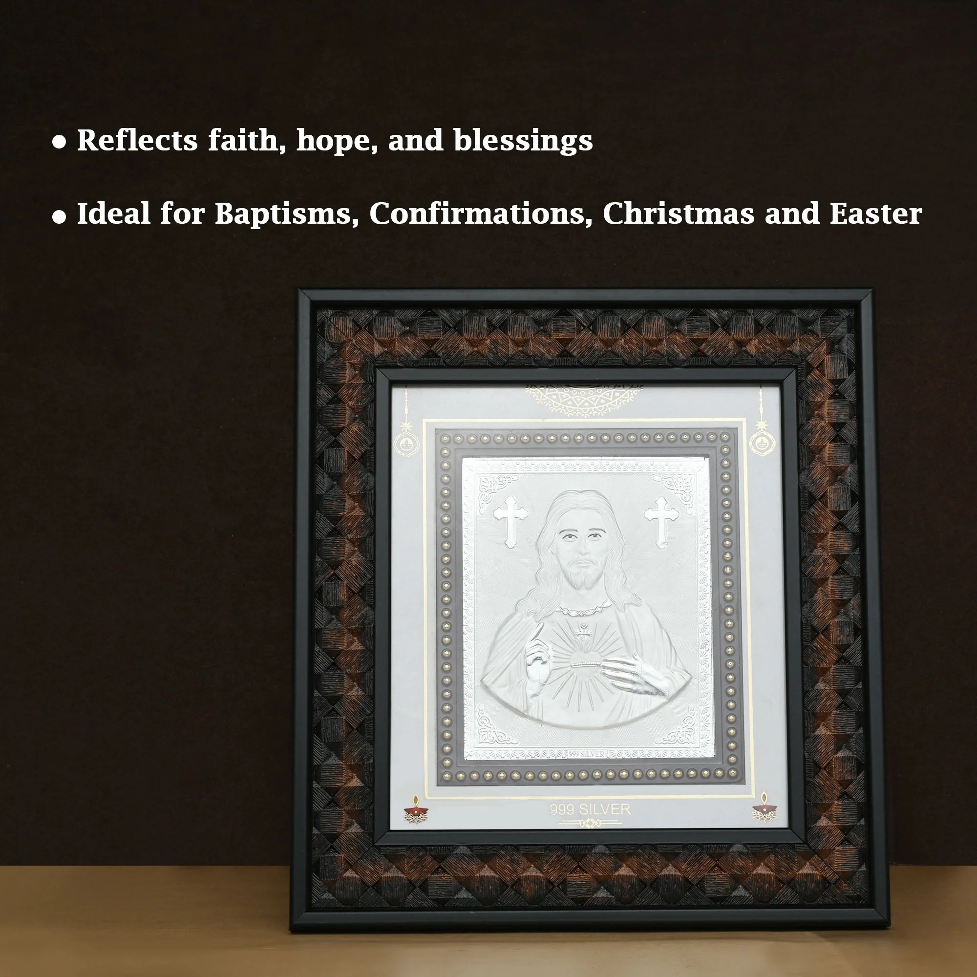 999 Silver Jesus Wall Frame - Image 2