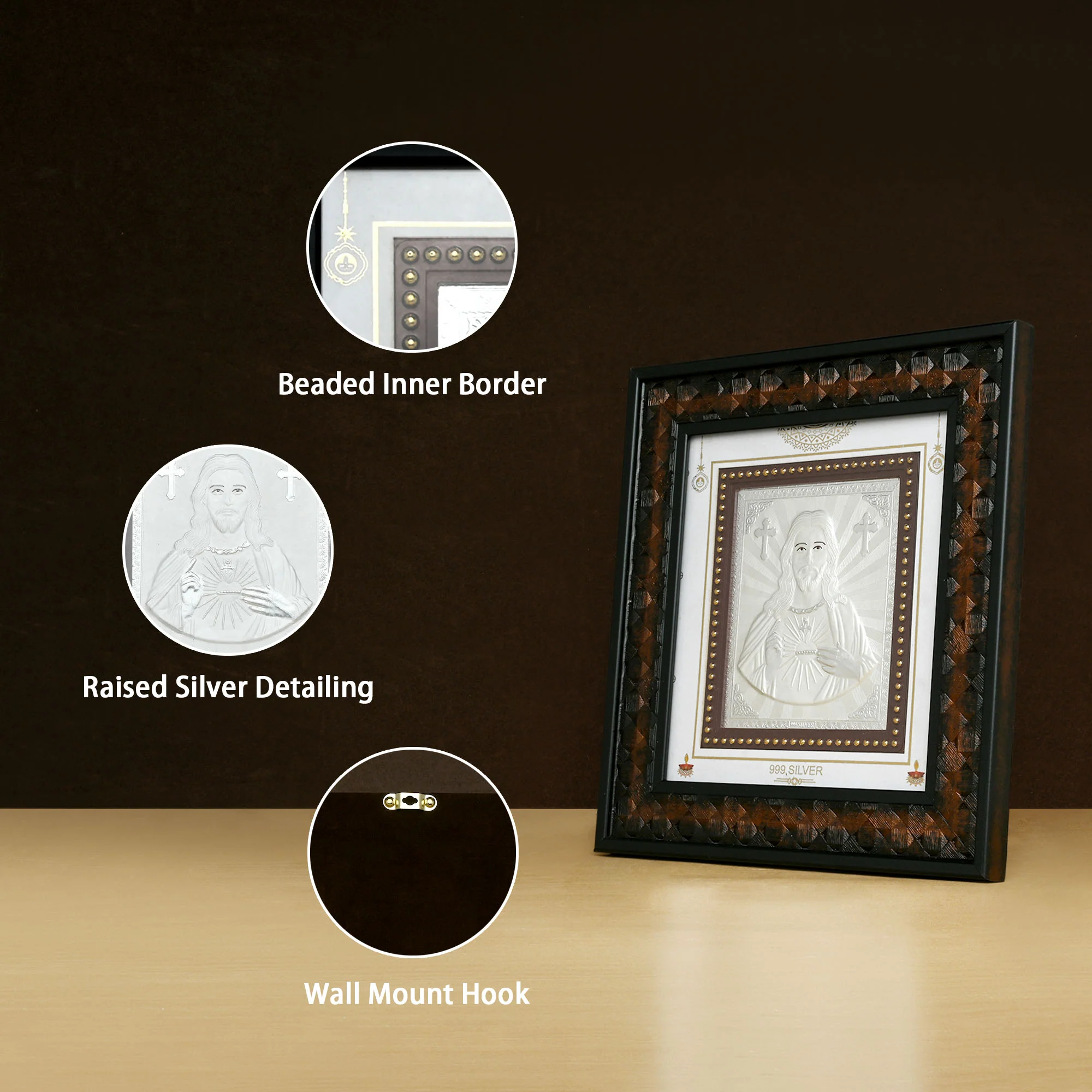 999 Silver Jesus Wall Frame - Image 3
