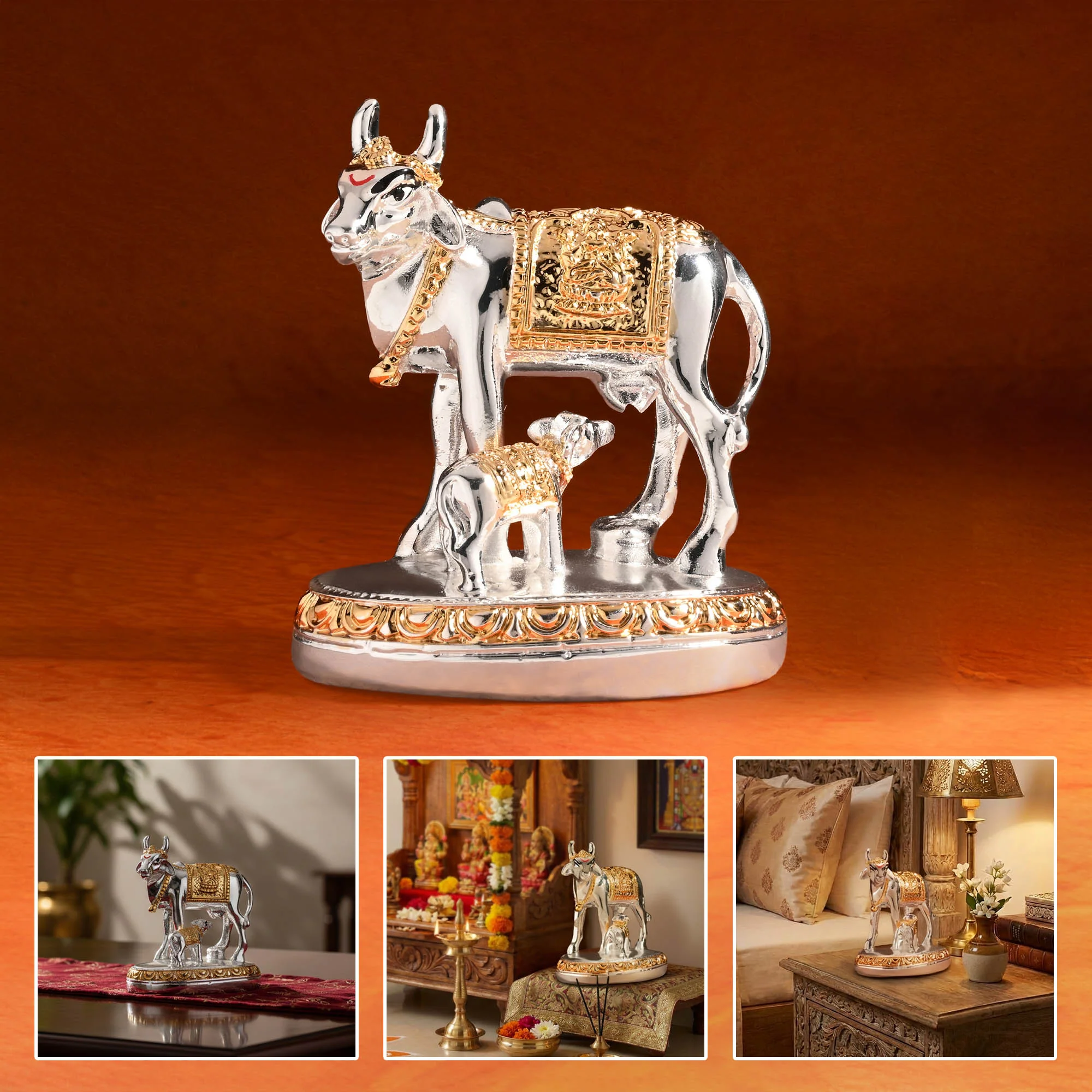 999 Silver Kamdhenu Idol - Image 6