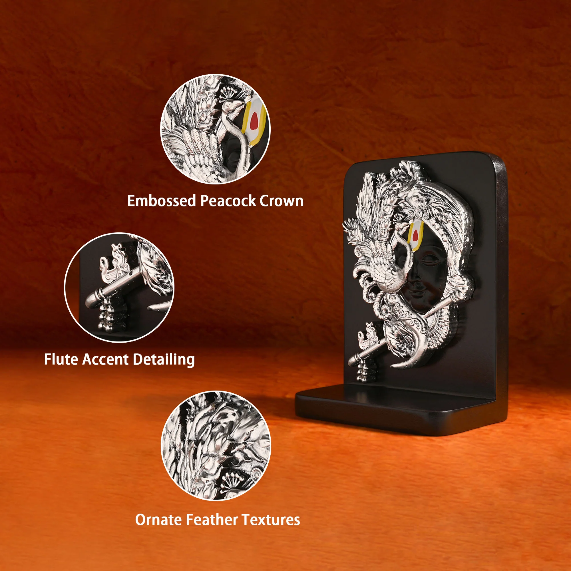 999 Silver Krishna Showpiece - Image 3