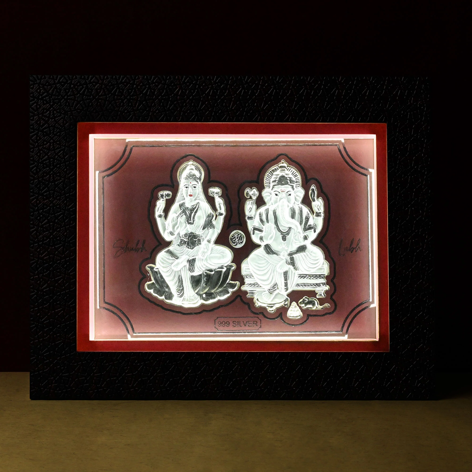 999 Silver Lakshmi Ganesh LED Frame - Image 5