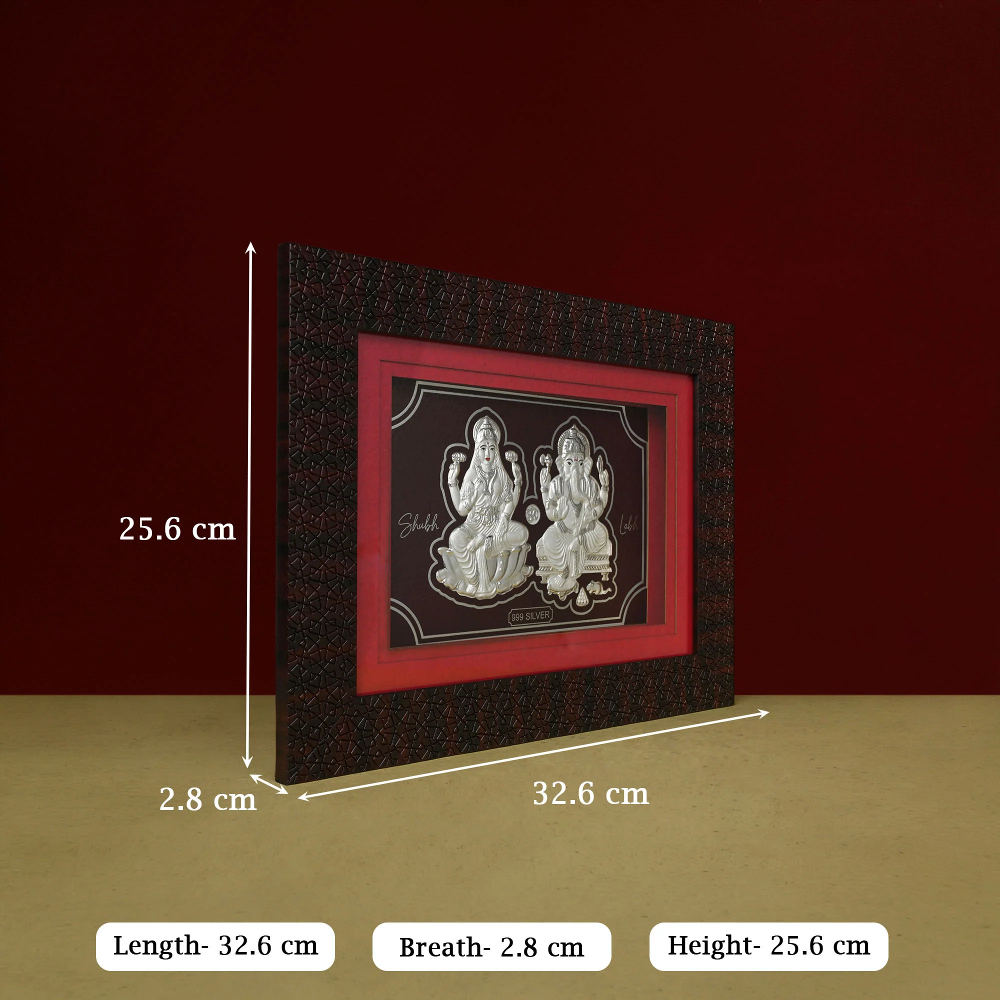 999 Silver Lakshmi Ganesh LED Frame - Image 6