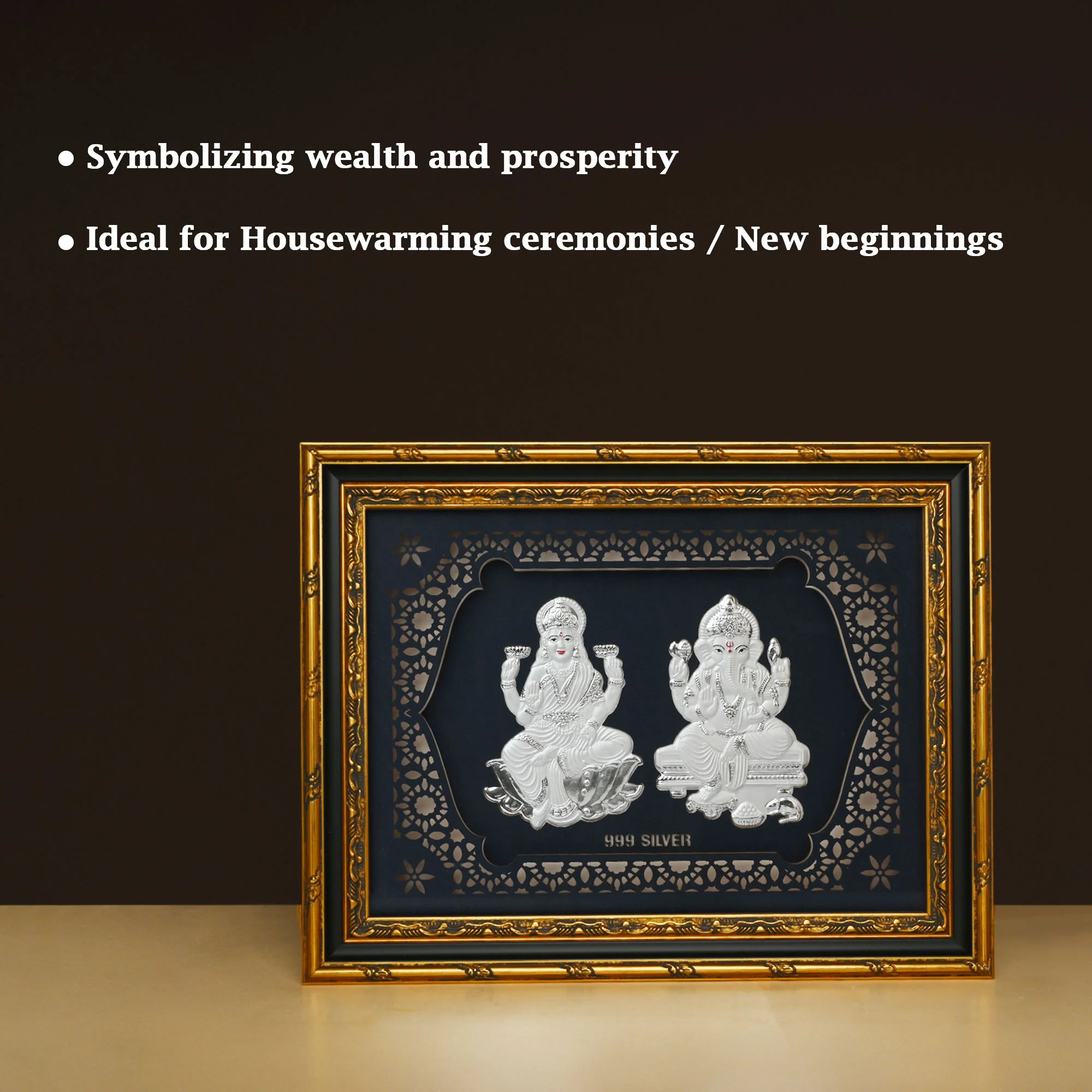 999 Silver Lakshmi Ganesh Frame - Image 2