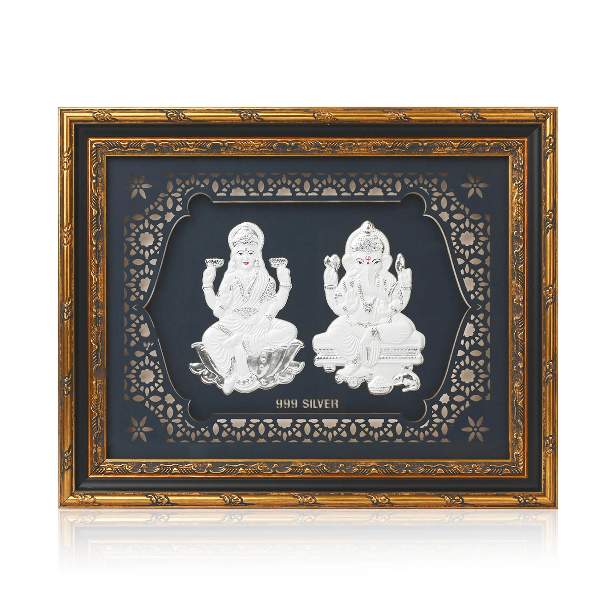 999 Silver Lakshmi Ganesh Frame - Image 4