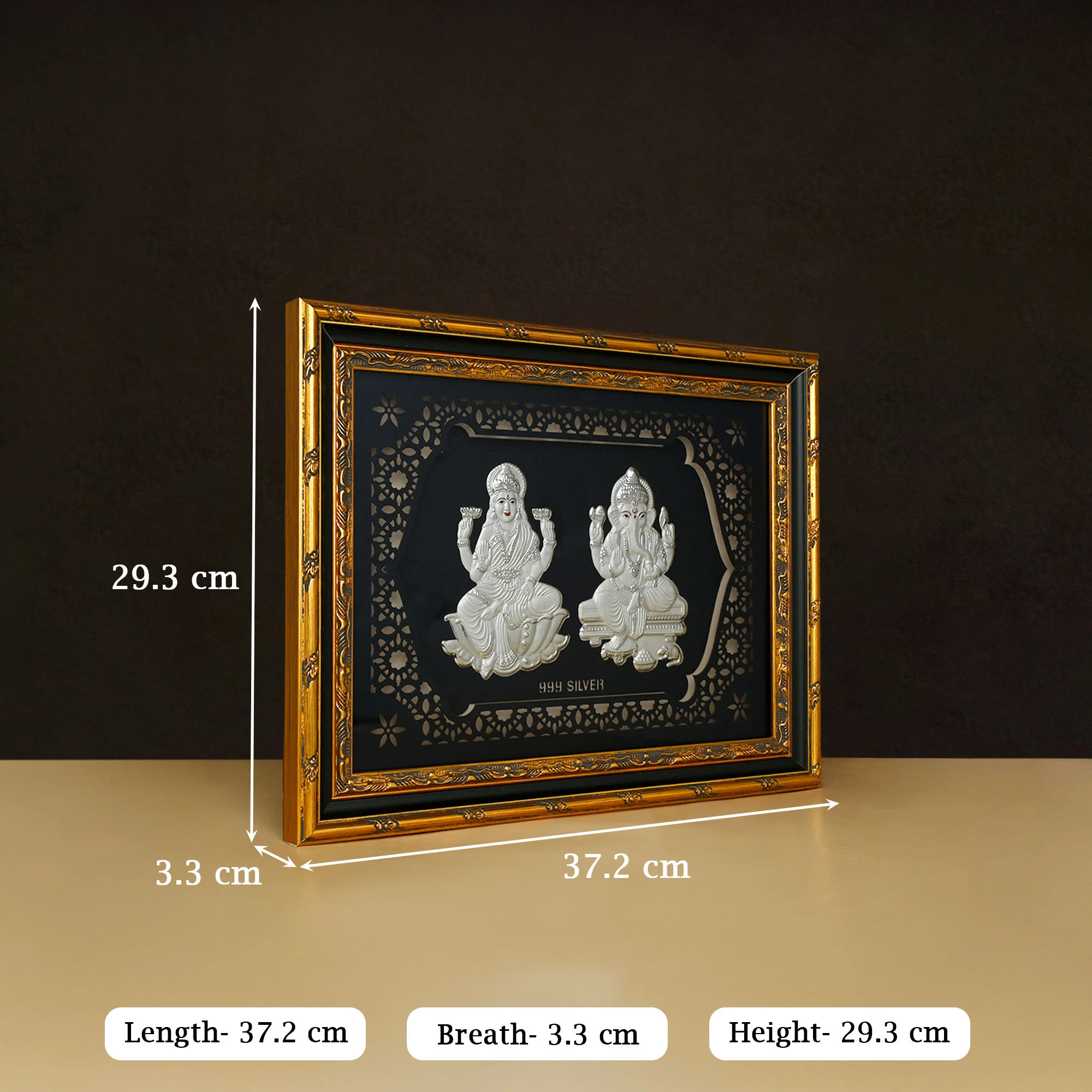 999 Silver Lakshmi Ganesh Frame - Image 5