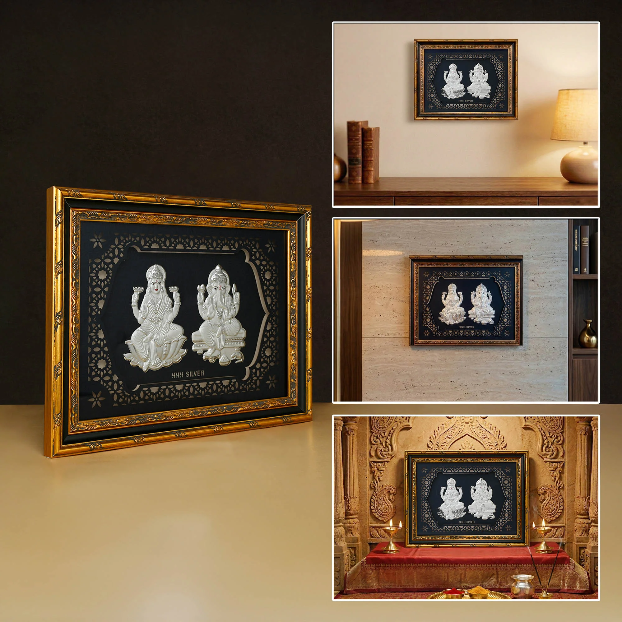 999 Silver Lakshmi Ganesh Frame - Image 6