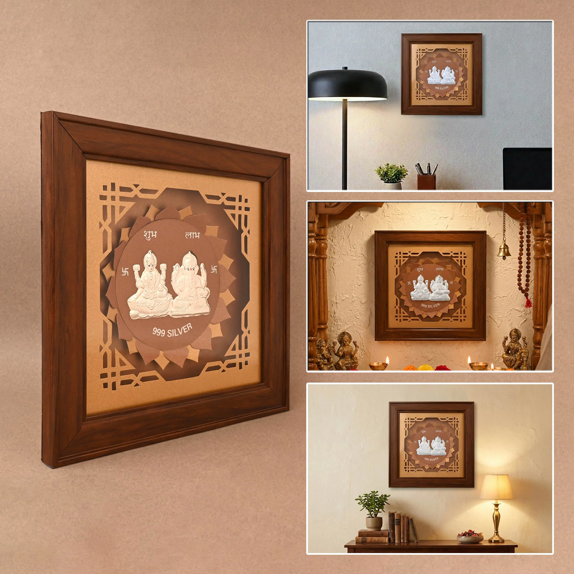 999 Silver Lakshmi Ganesh Frame - Image 6