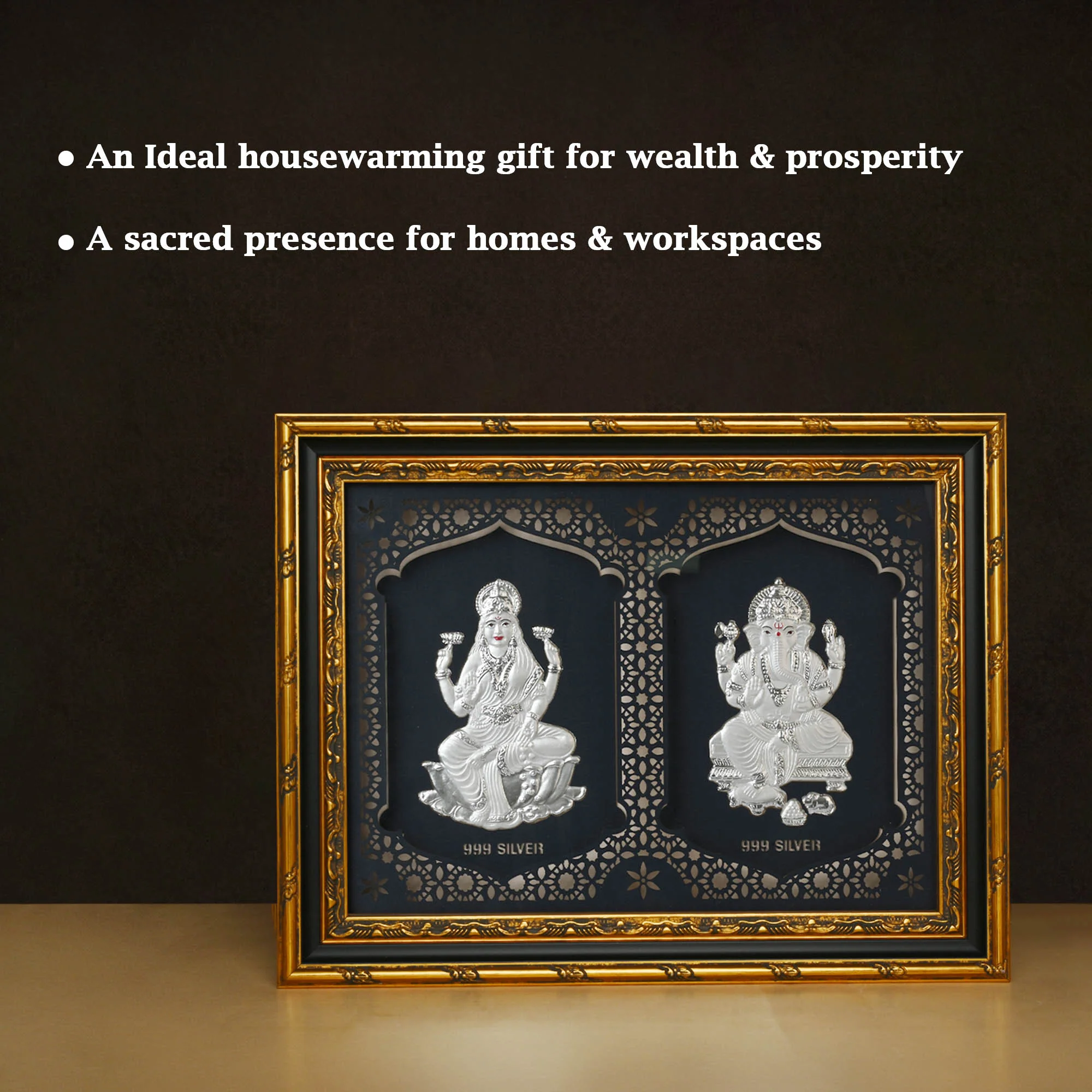 999 Silver Lakshmi Ganesh Wall Frame - Image 2