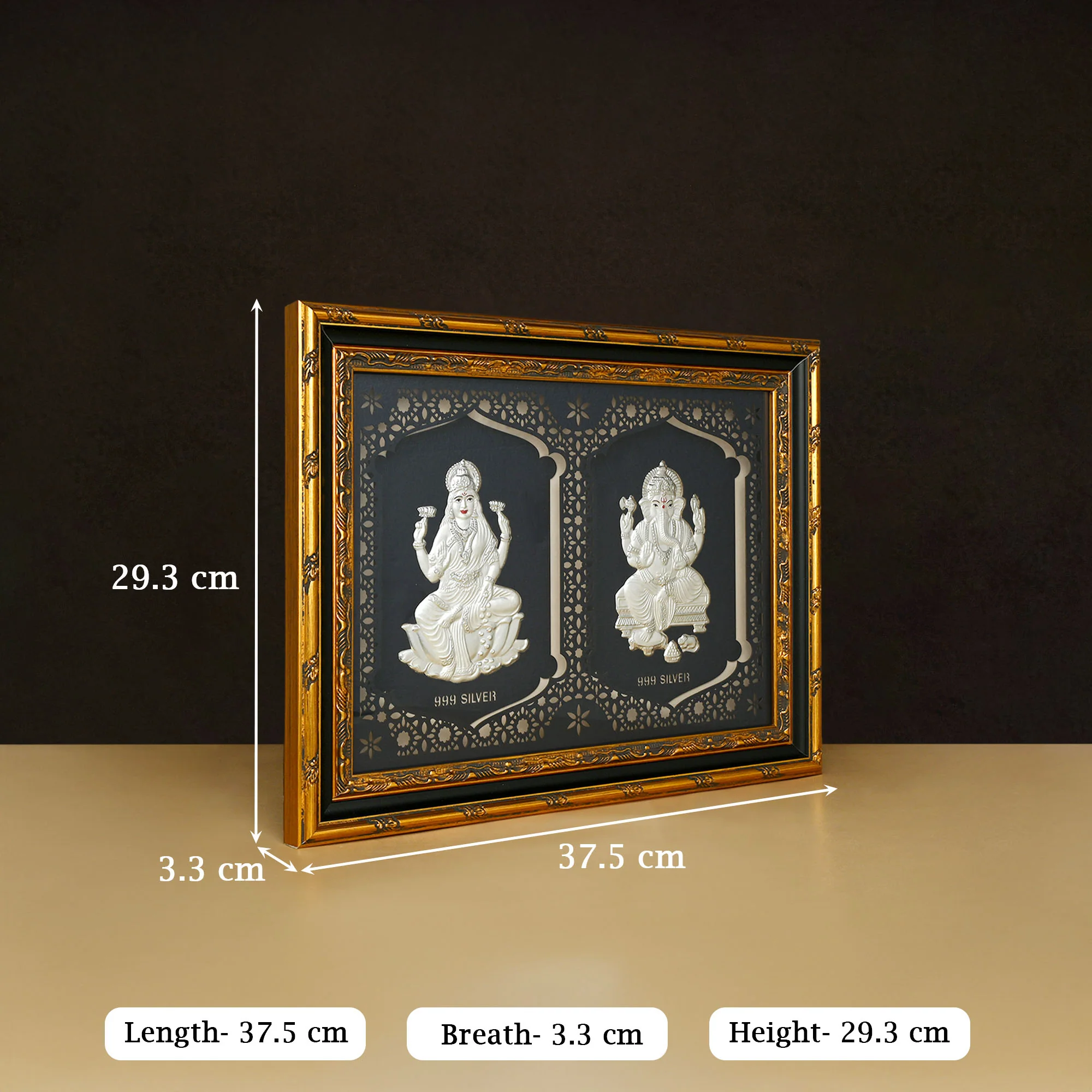 999 Silver Lakshmi Ganesh Wall Frame - Image 5