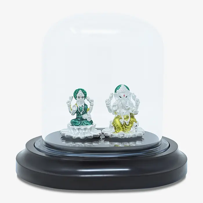 999 Silver Lakshmi Ganesha Devotion Idol - Image 2