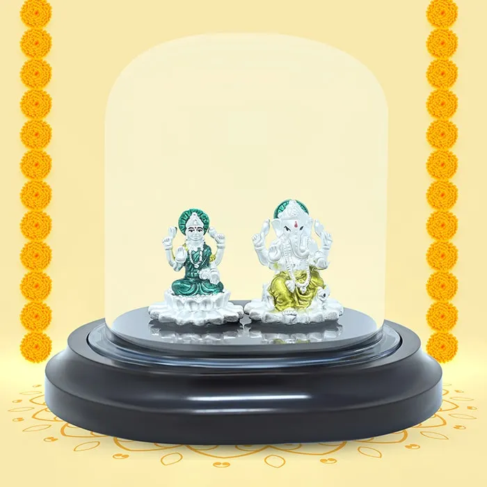999 Silver Lakshmi Ganesha Devotion Idol - Image 3