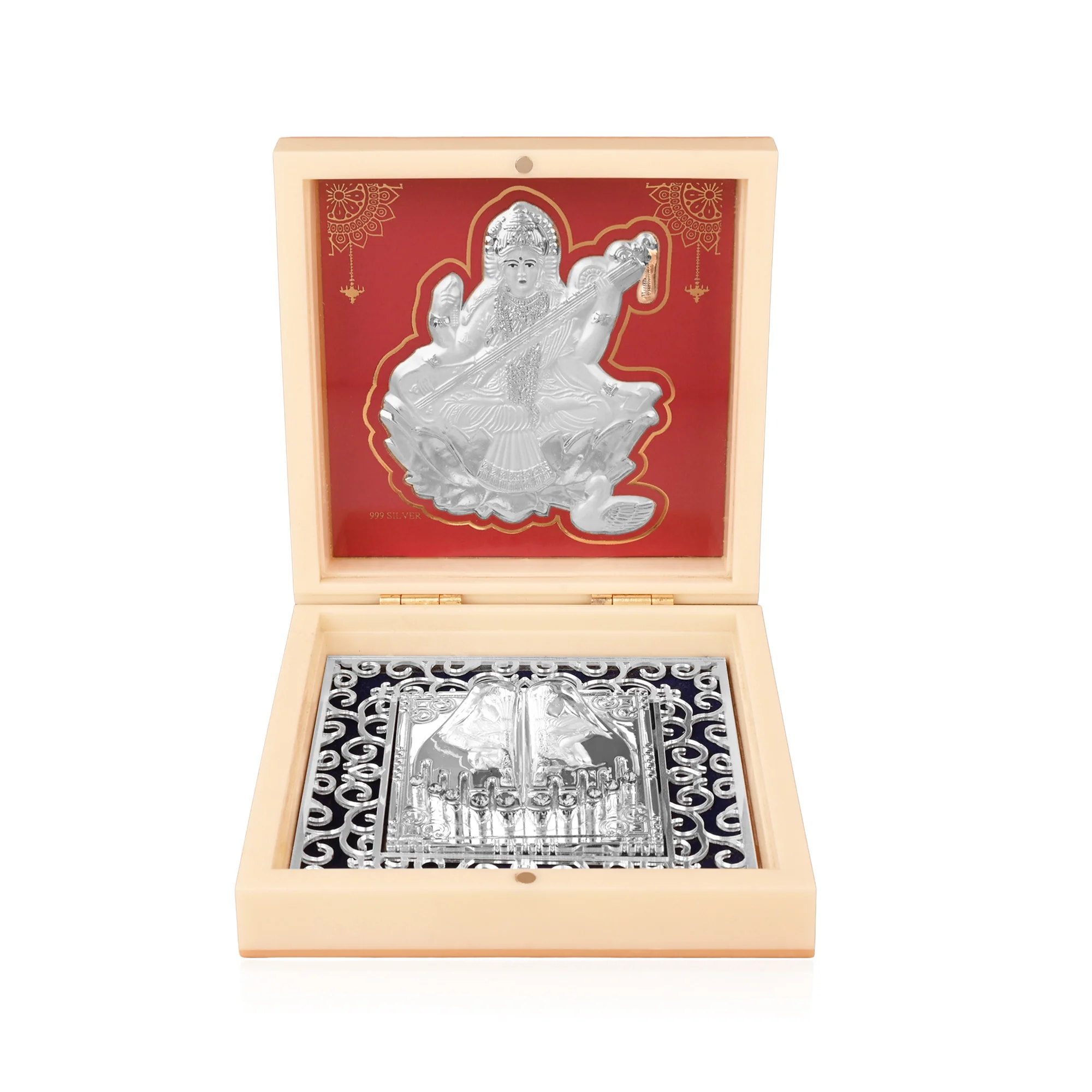 999 Silver Maa Saraswati Paduka Gift Box - Image 4