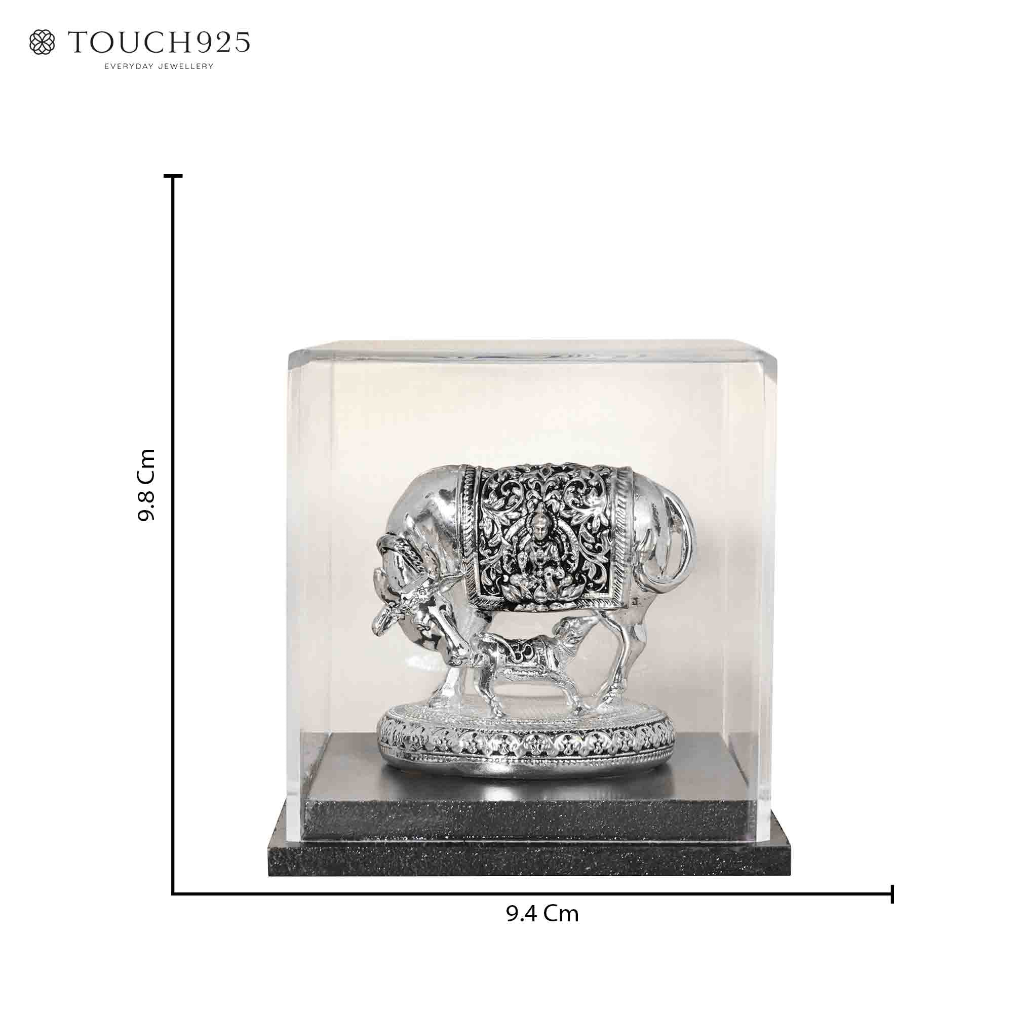 999 Silver Kamdhenu Intricate Carvings Idol - Image 5