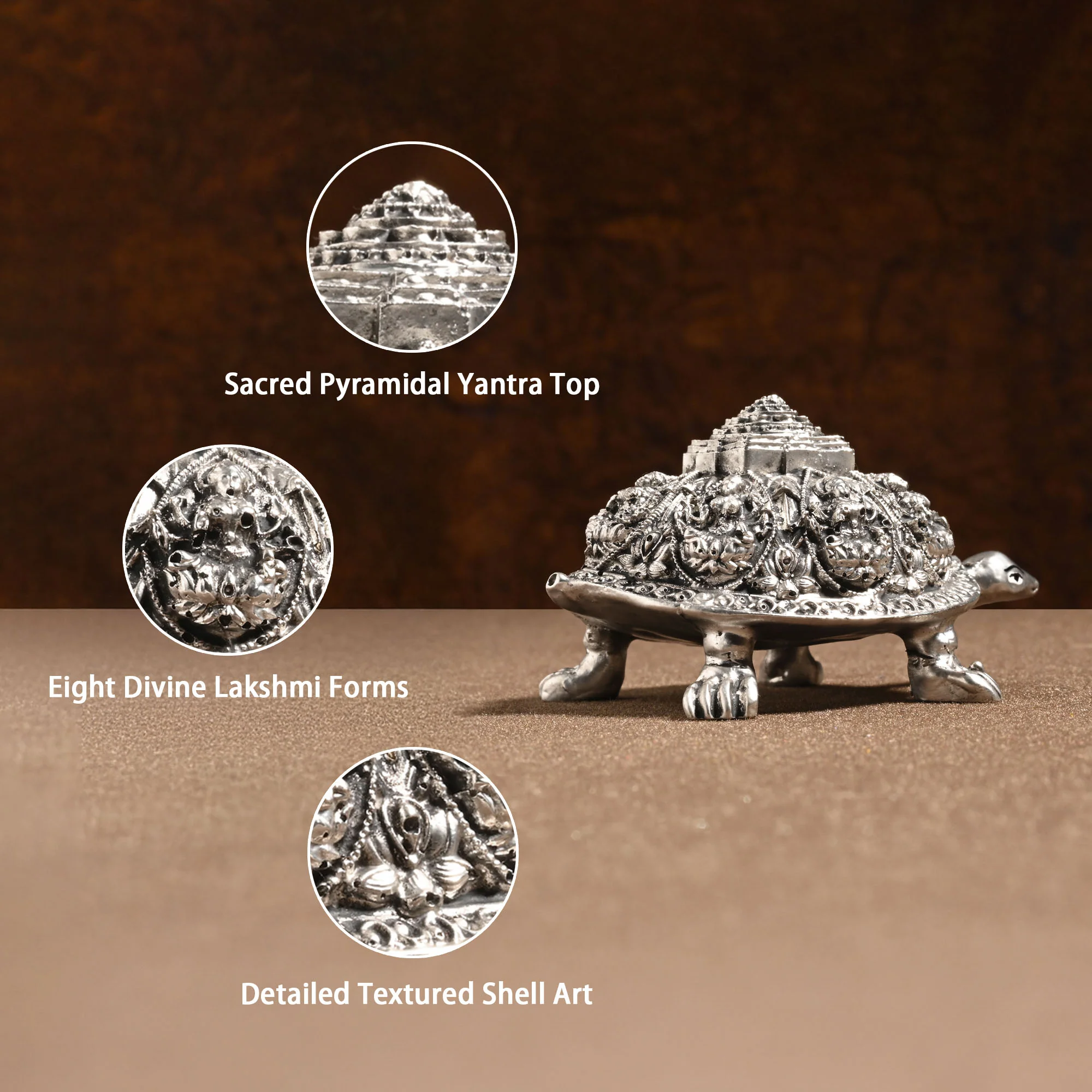999 Silver Plated Ashtalakshmi Tortoise - Image 3