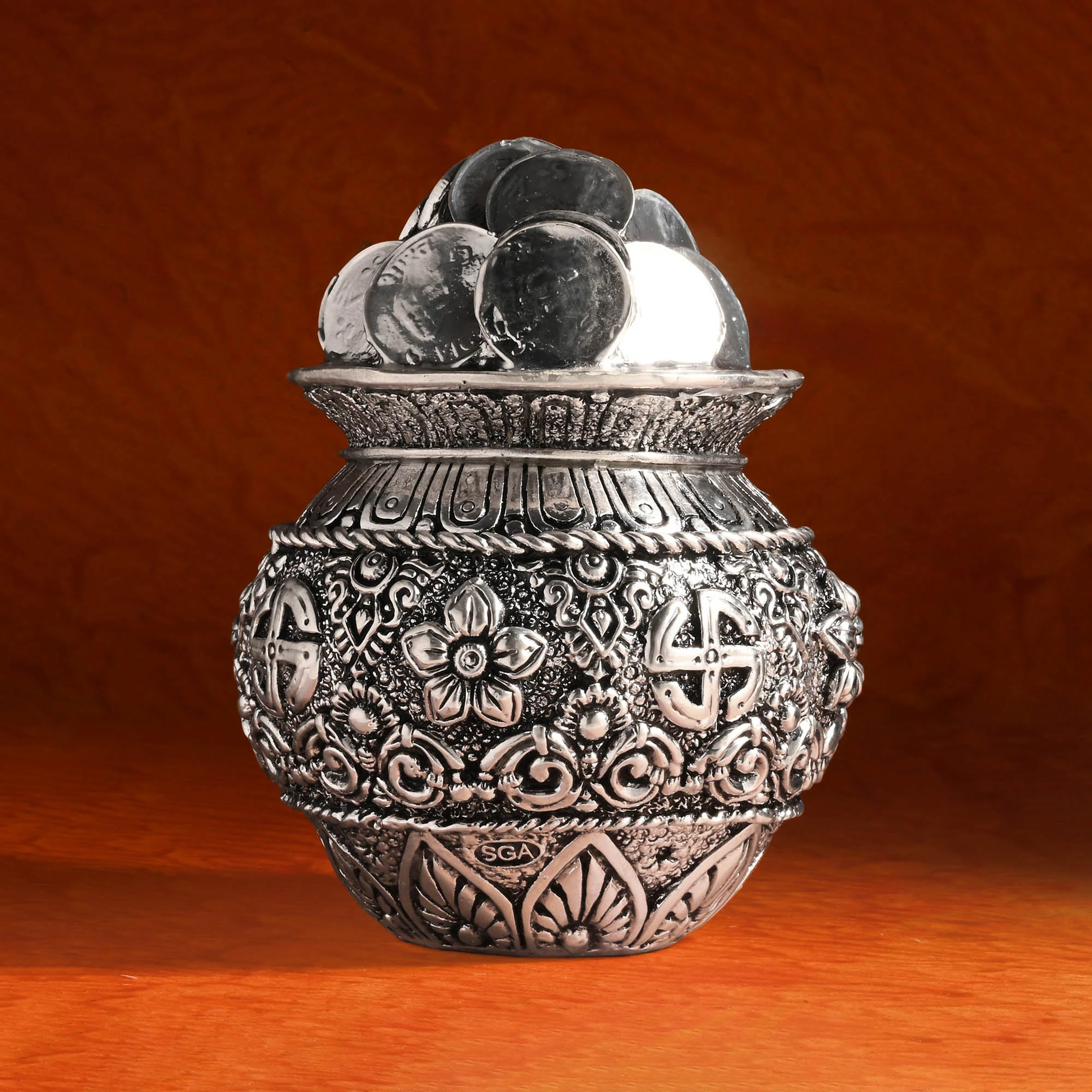 999 Silver Plated Dhan Kalash