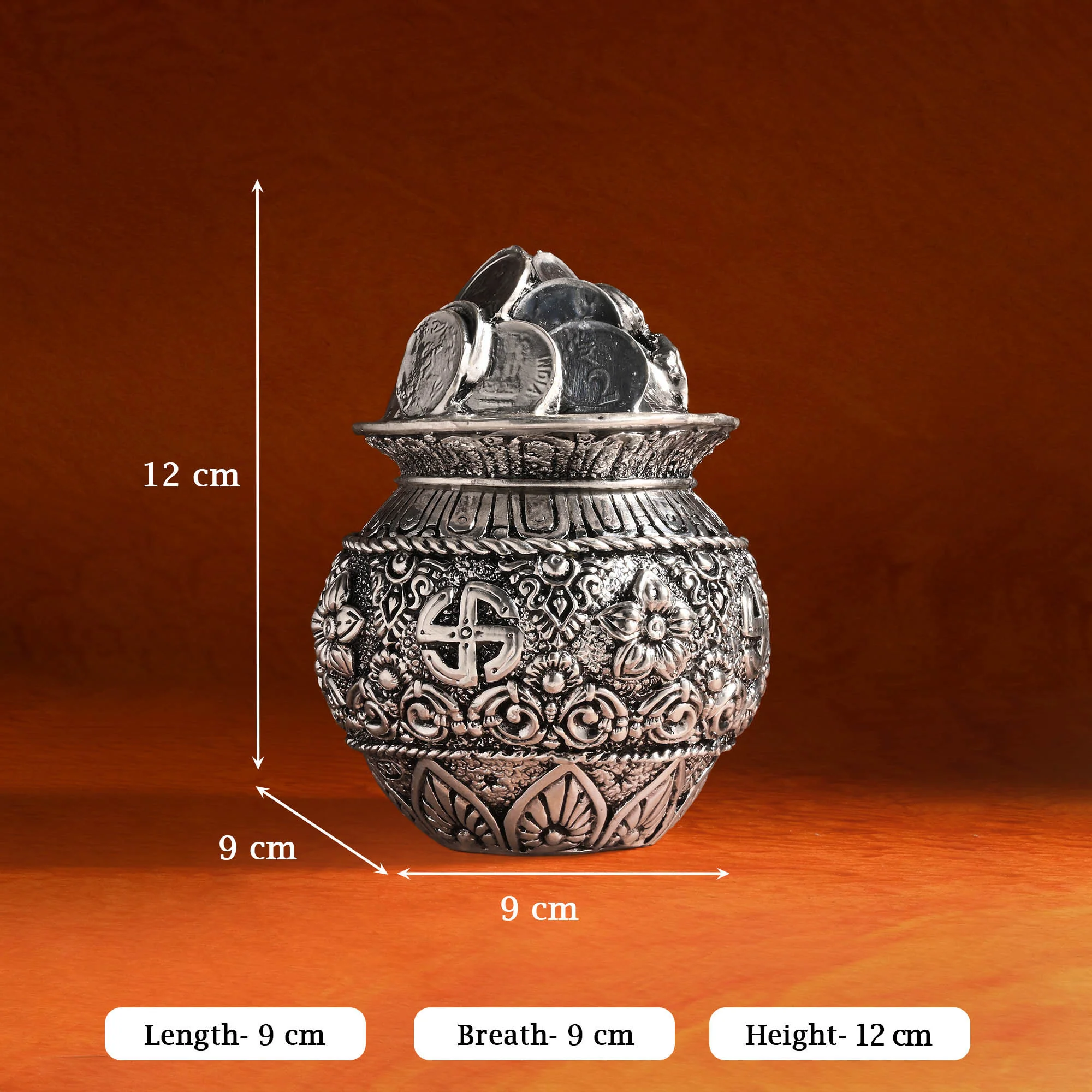 999 Silver Plated Dhan Kalash - Image 5